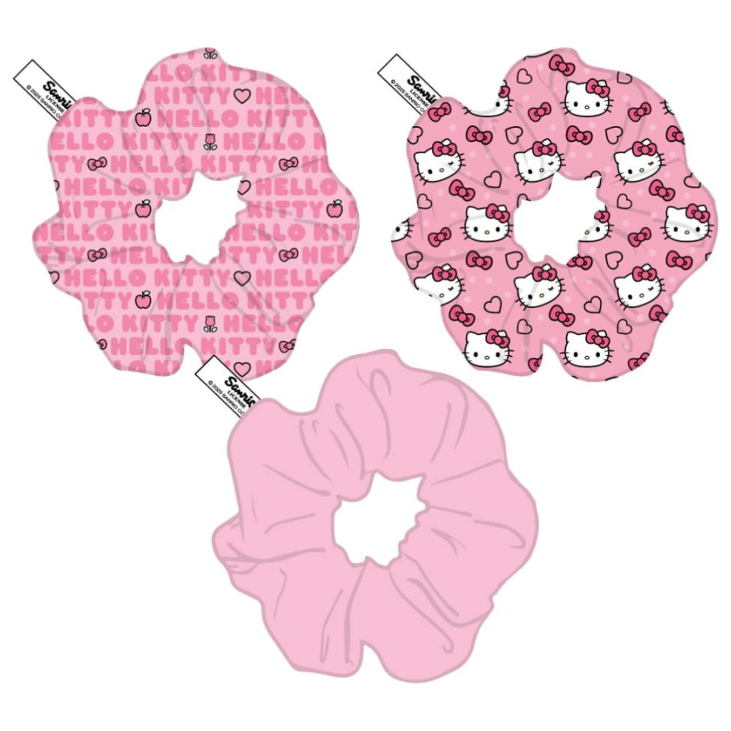 Hello Kitty Scrunchie sada 3 gumičiek do vlasov produktová fotografia