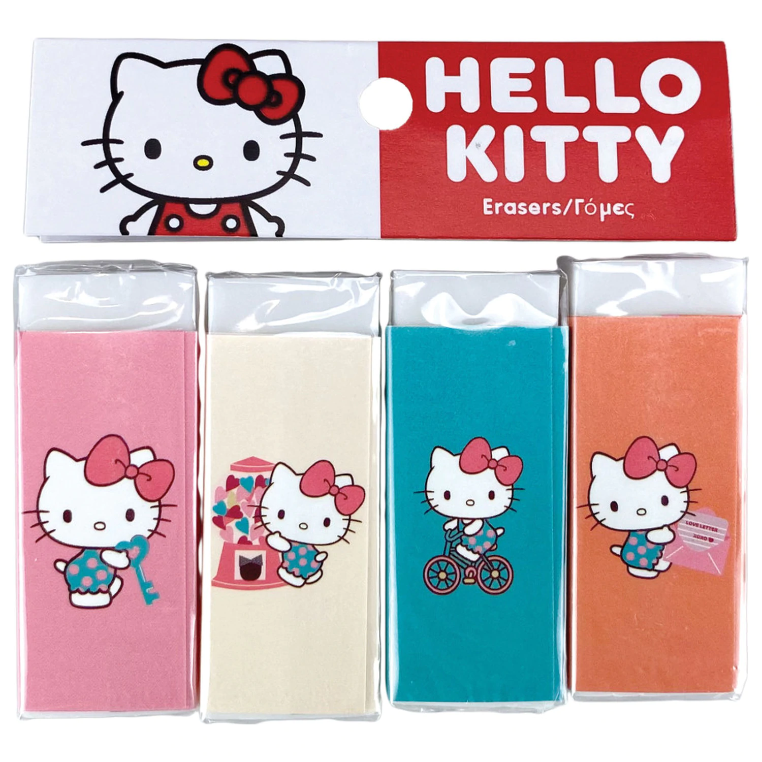 Hello Kitty Sweetheart sada gúm 4 kusy produktová fotografia