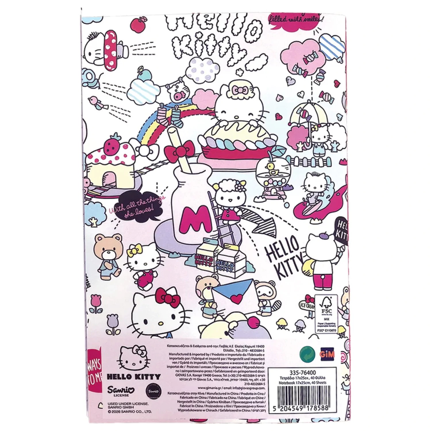 Hello Kitty Things B/5 linkovaný zápisník, 40 strán produktová fotografia