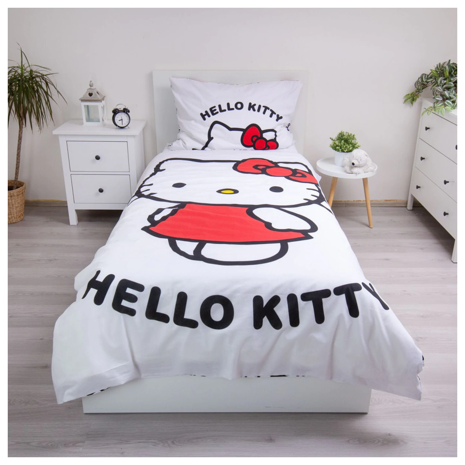 Hello Kitty biela obliečka na perinu produktová fotografia