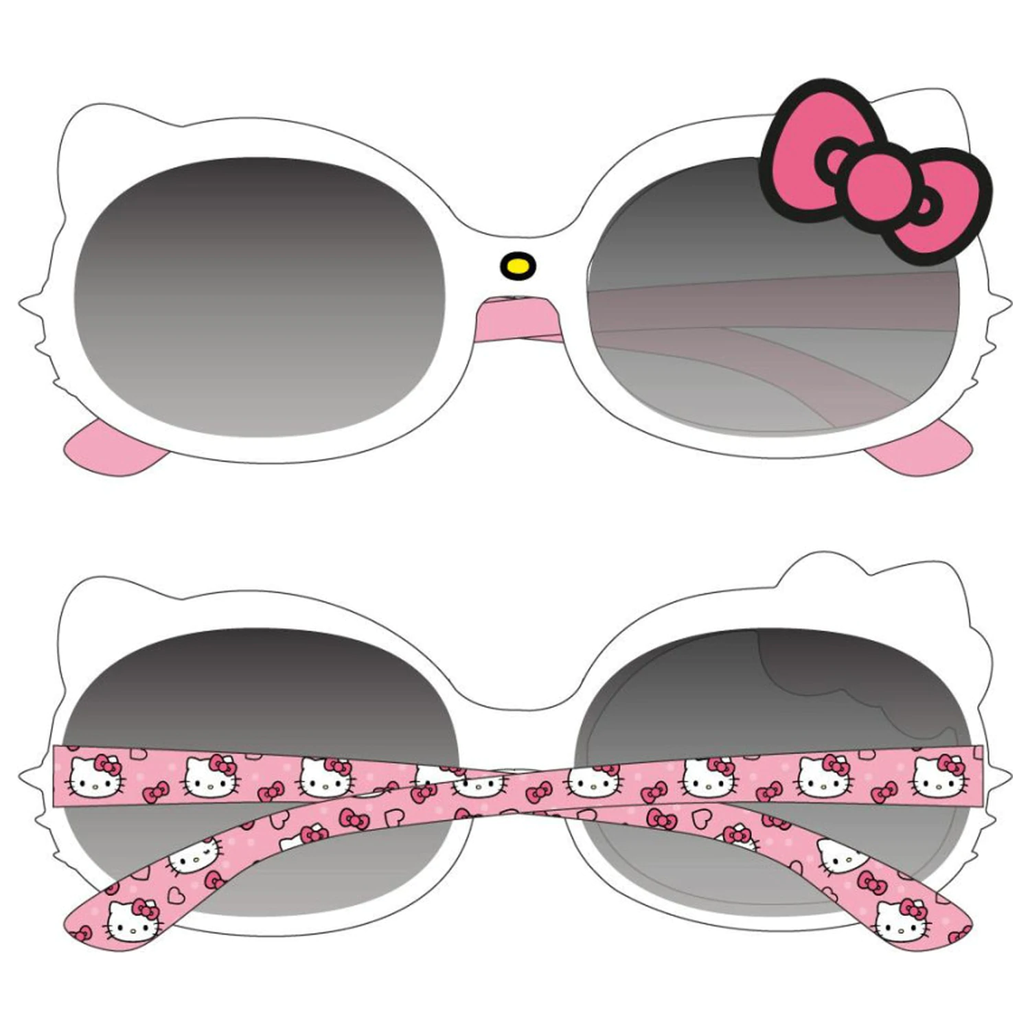Hello Kitty biele slnečné okuliare produktová fotografia
