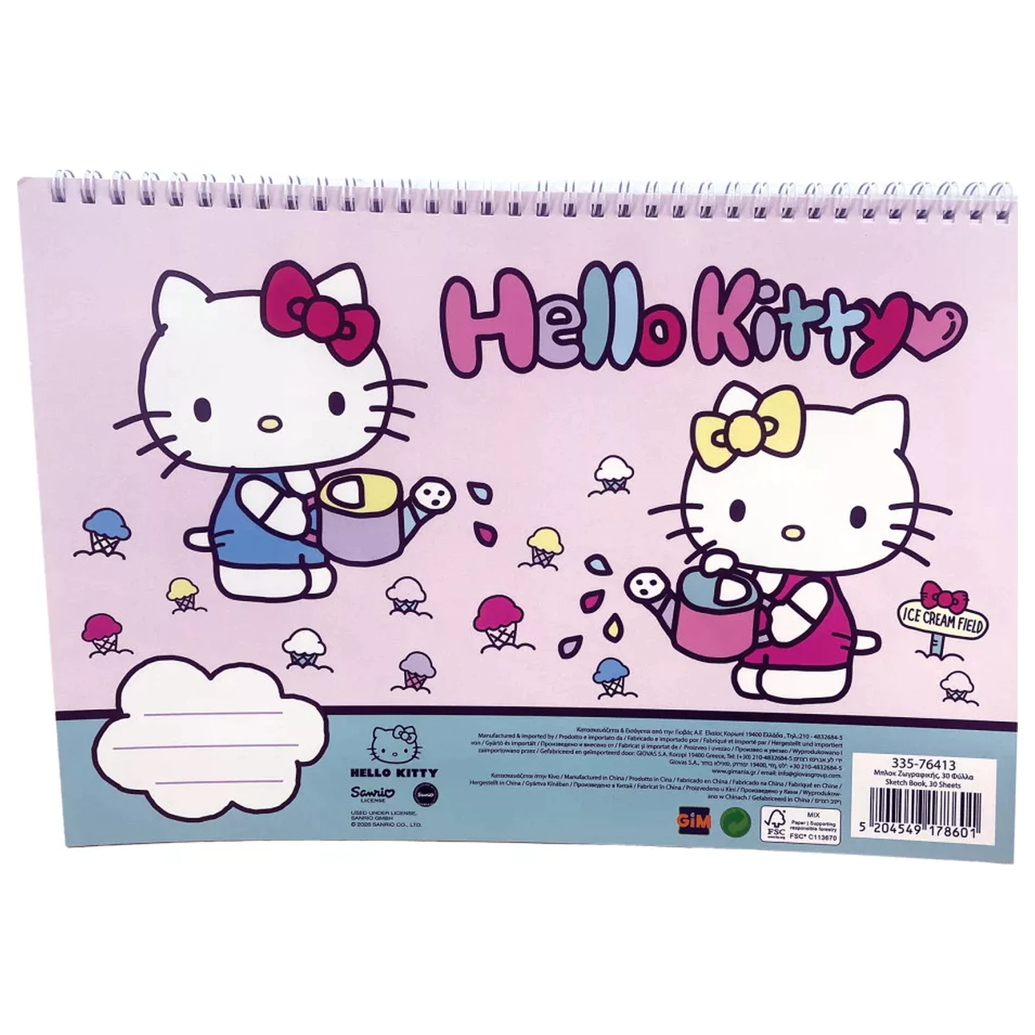 Hello Kitty World A4 Špirálový skicár, 30 listov produktová fotografia