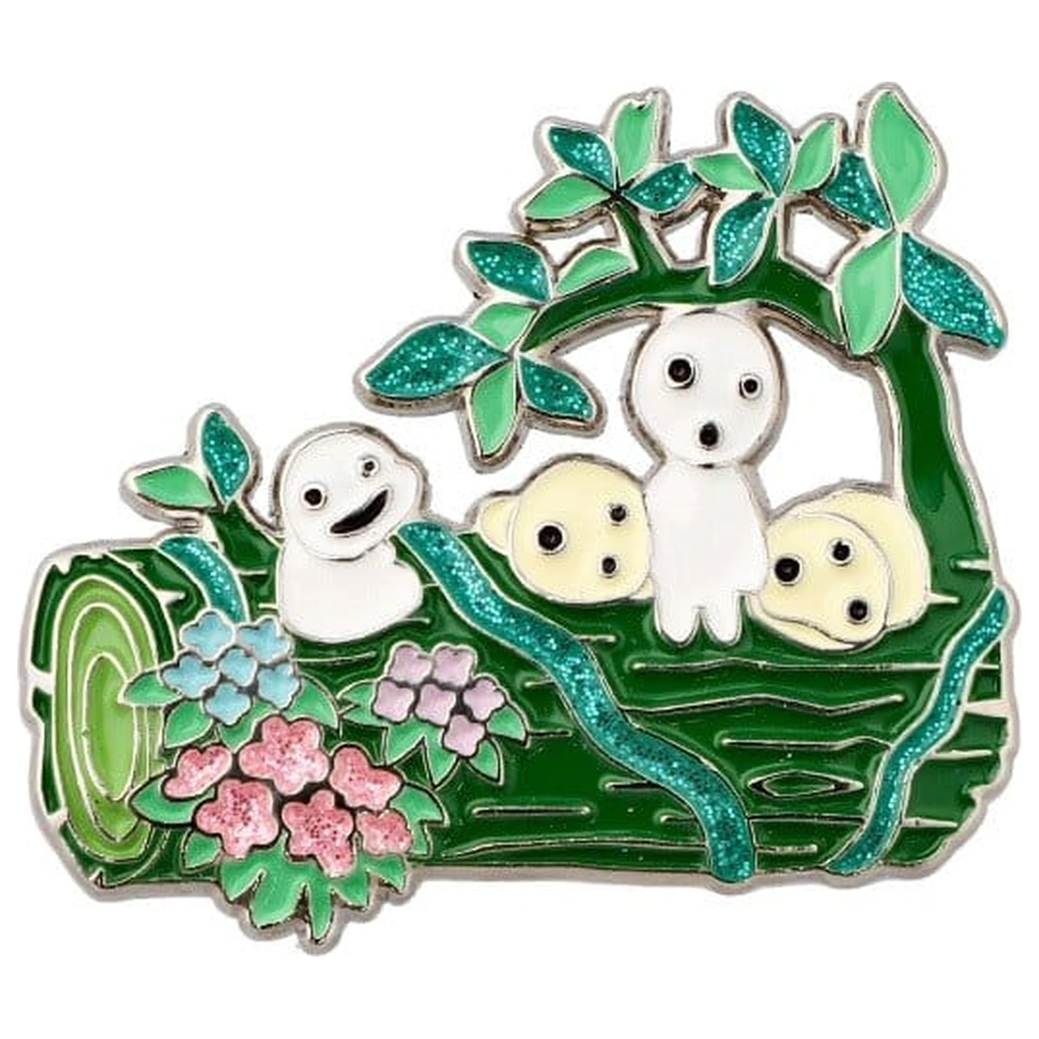 Princess Mononoke Kovová brošňa Kodama produktová fotografia