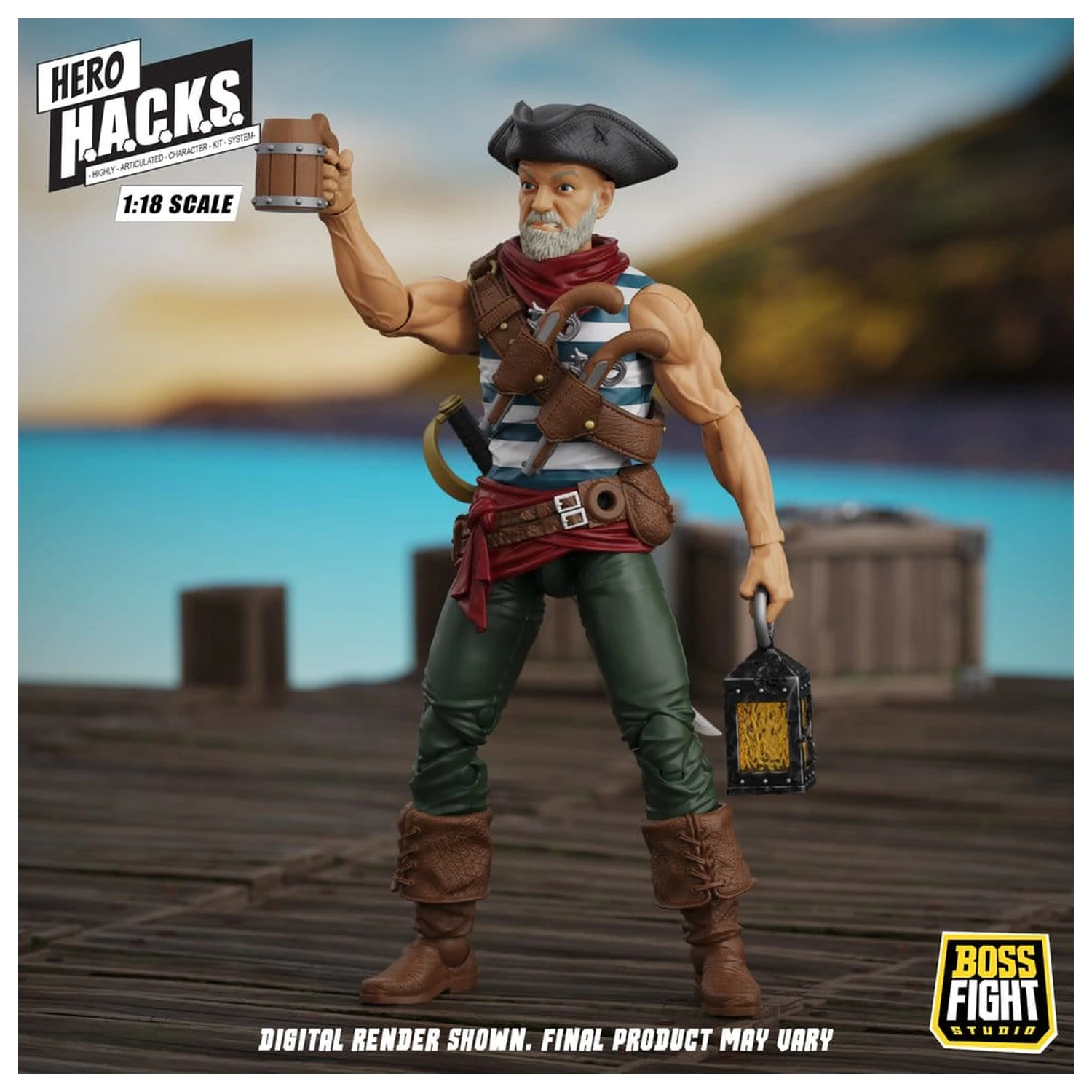 Hero H.A.C.K.S. Core akčná figúrka 1/18 Heroes and Villains Wave 1 Daniel Wright: Pirate Quartermaster produktová fotografia