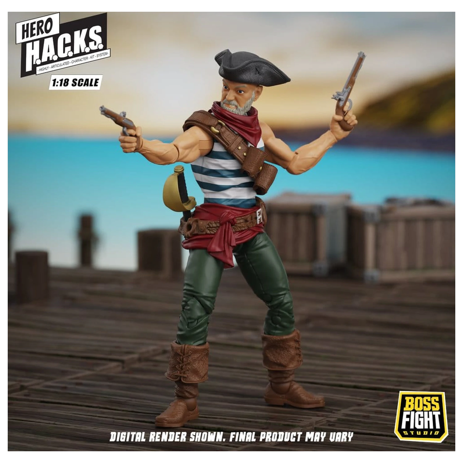 Hero H.A.C.K.S. Core akčná figúrka 1/18 Heroes and Villains Wave 1 Daniel Wright: Pirate Quartermaster produktová fotografia