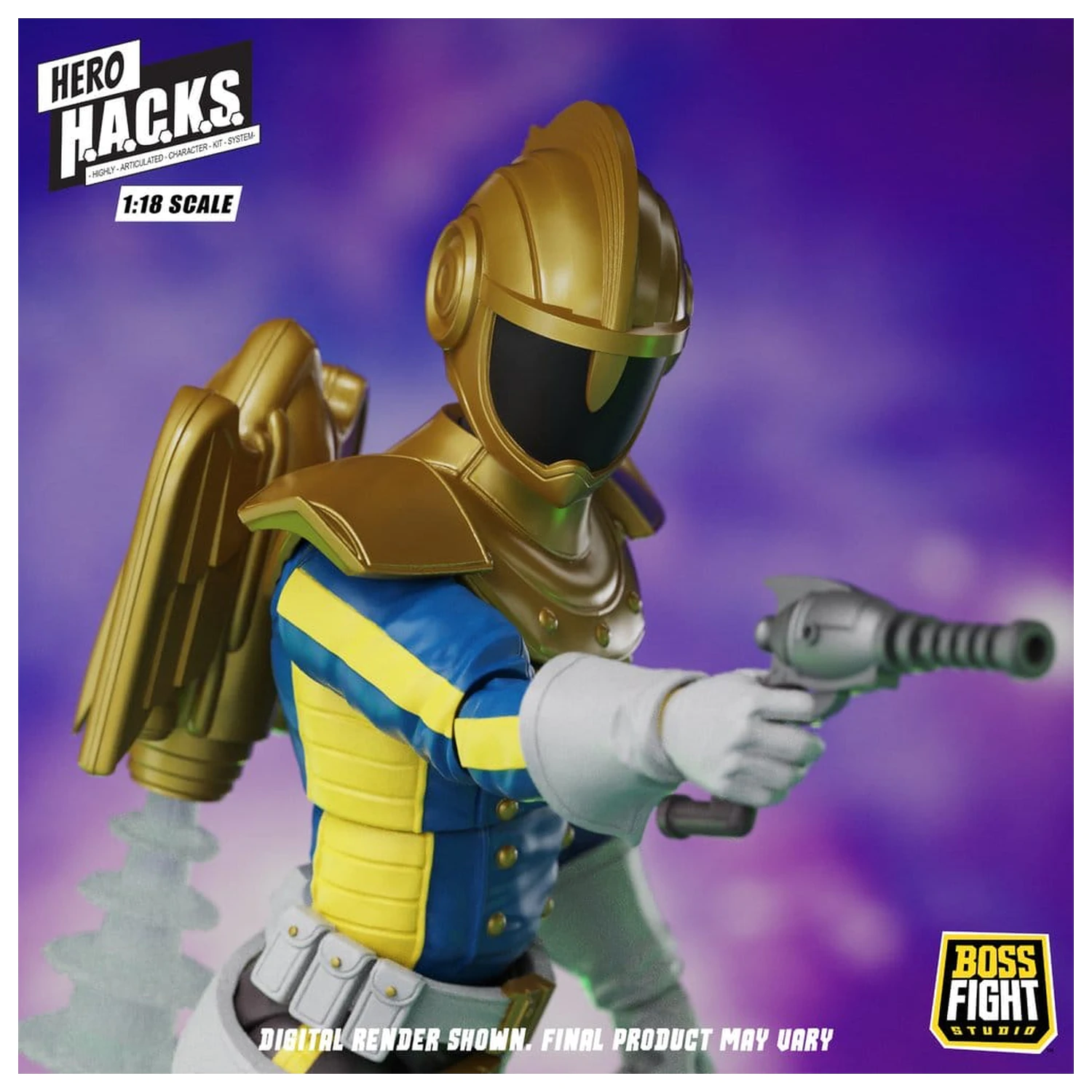 Hero H.A.C.K.S. Core akčná figúrka 1/18 Heroes and Villains Wave 1 Jett Steelblade: Stellar Knight of Accord produktová fotografia