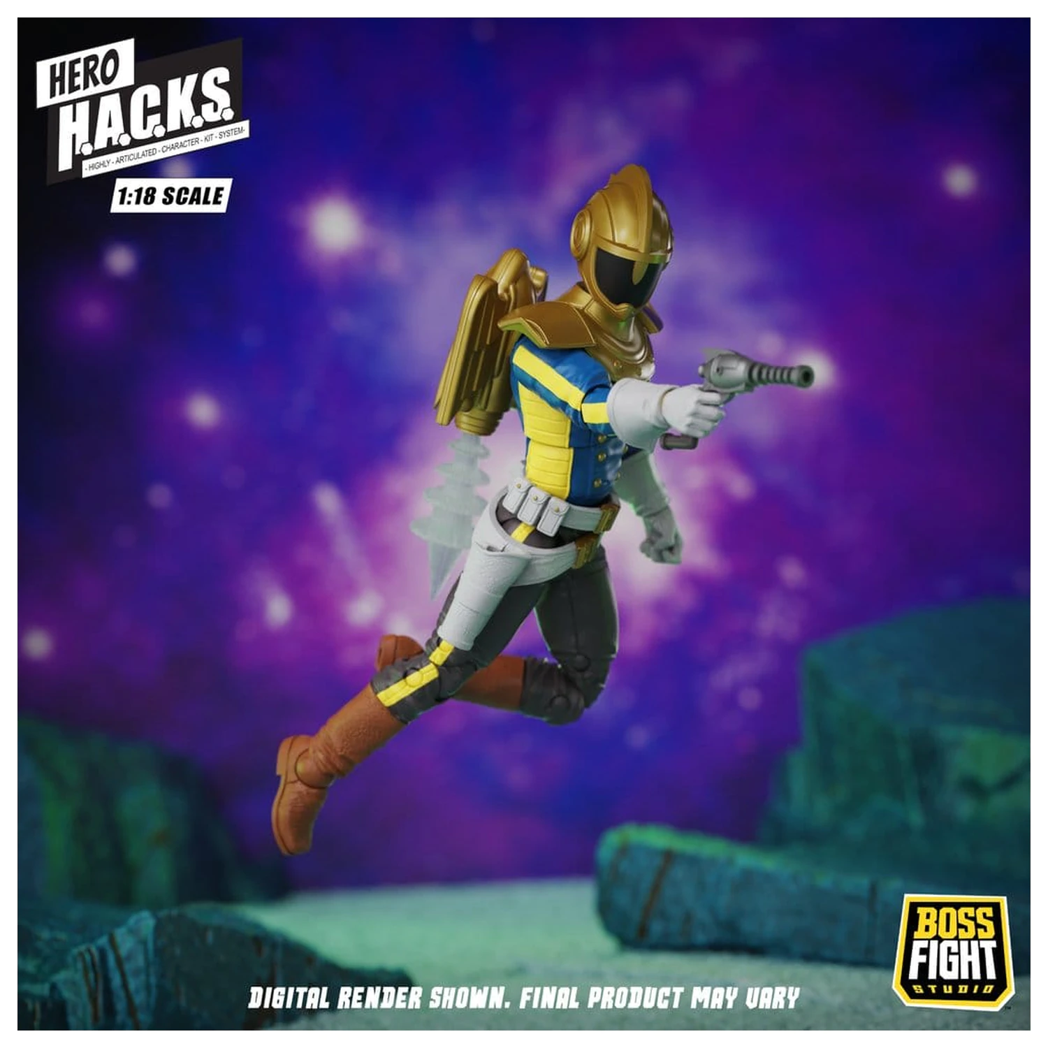 Hero H.A.C.K.S. Core akčná figúrka 1/18 Heroes and Villains Wave 1 Jett Steelblade: Stellar Knight of Accord produktová fotografia