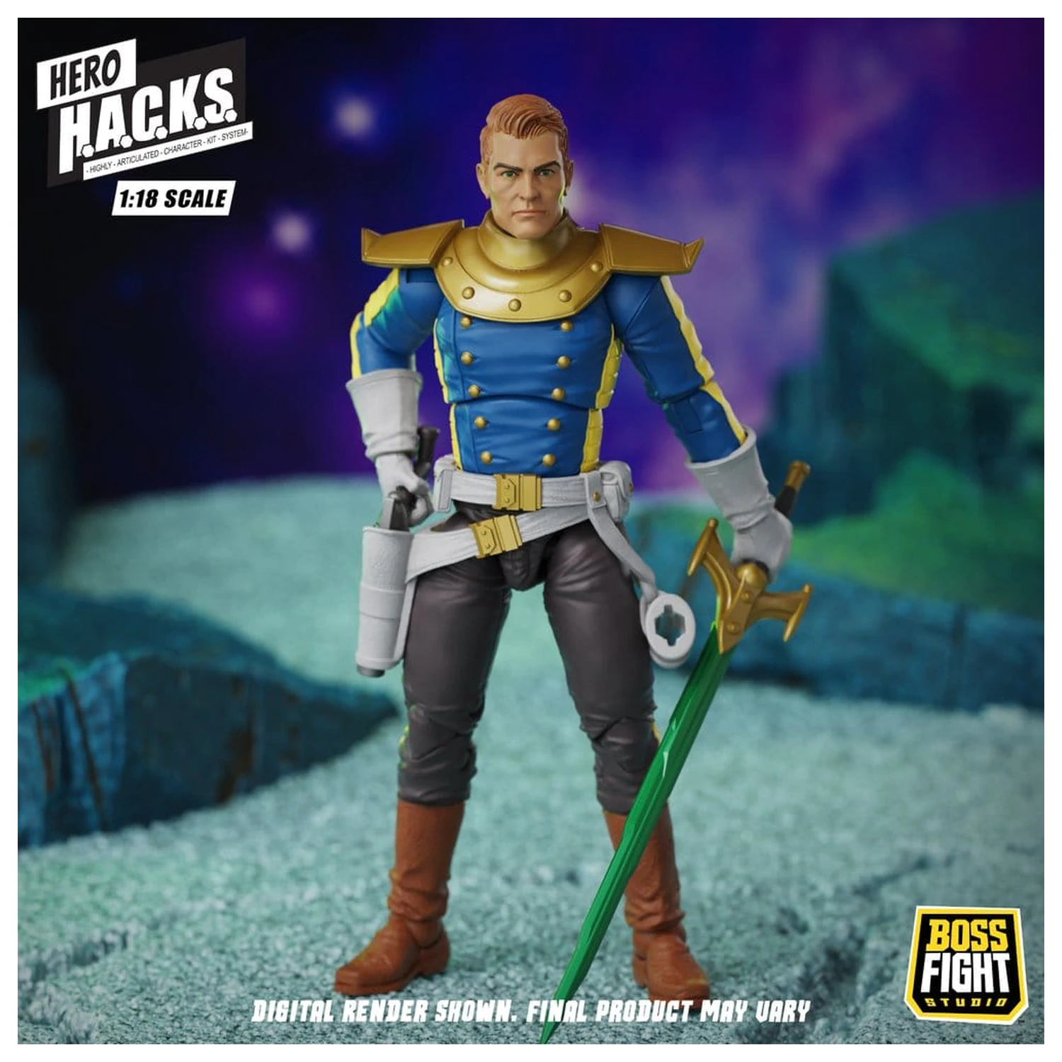 Hero H.A.C.K.S. Core akčná figúrka 1/18 Heroes and Villains Wave 1 Jett Steelblade: Stellar Knight of Accord produktová fotografia