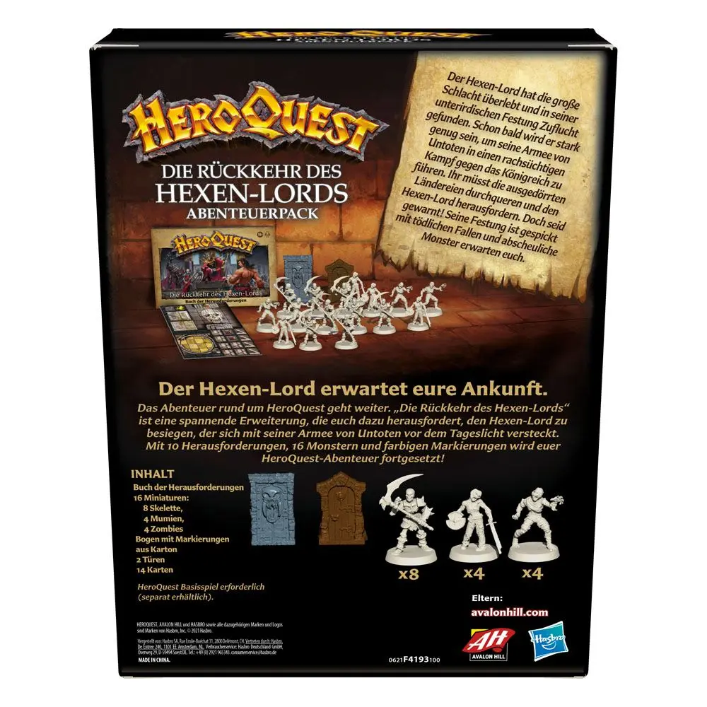 Rozšírenie stolovej hry HeroQuest HeroQuest Die Rückkehr des Hexen-Lords Quest Pack german produktová fotografia