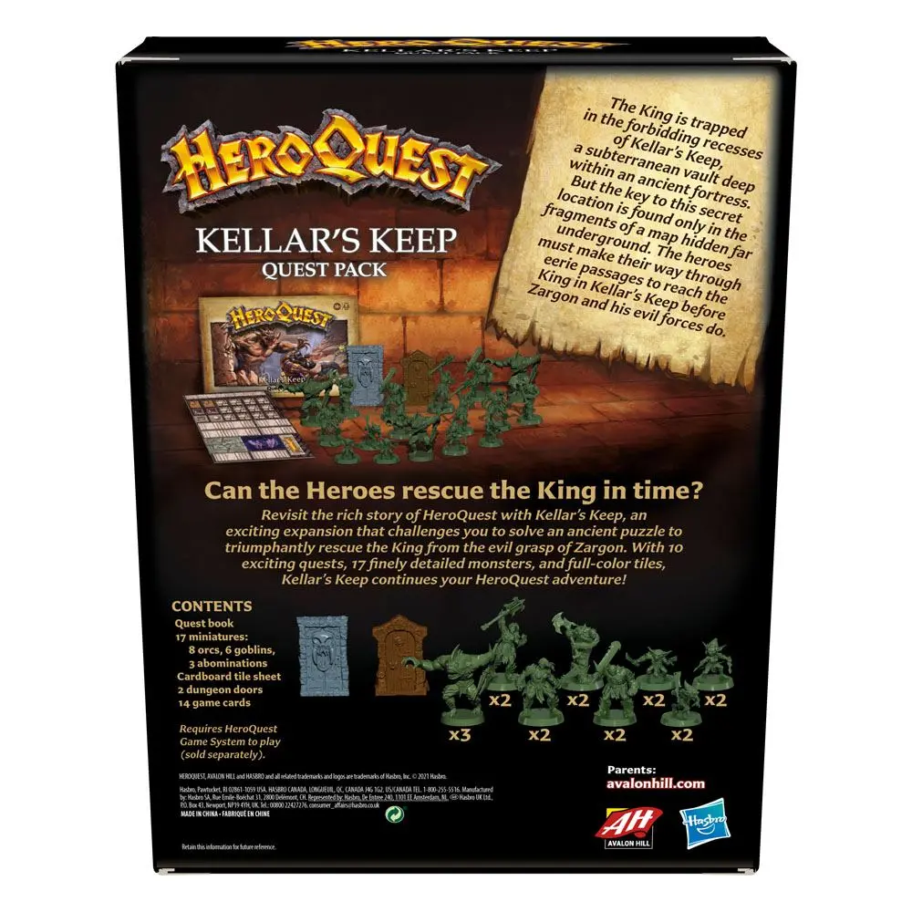 HeroQuest Board Game Expansion Kellar's Keep Quest Pack english produktová fotografia