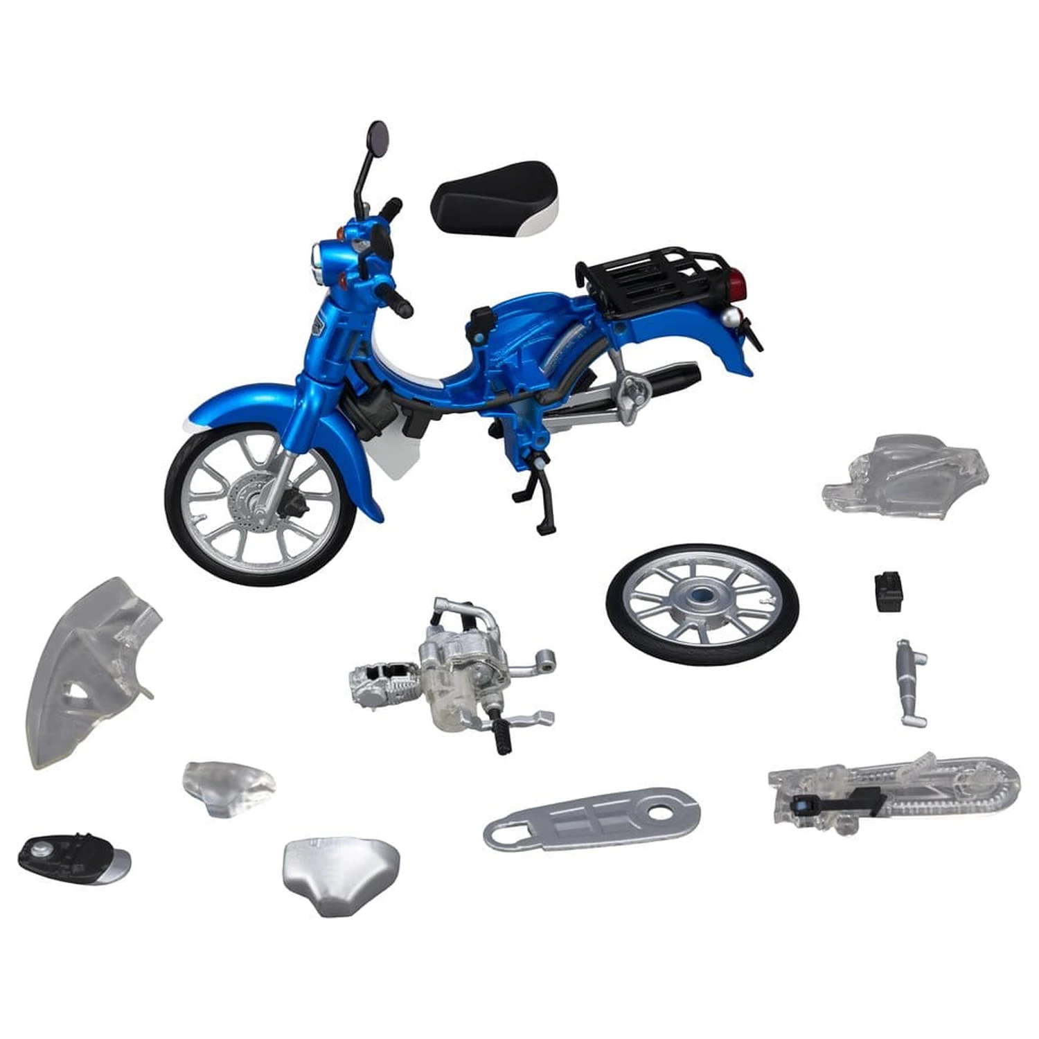 Honda Kaitanics Plastic Model Kit Super Cub 110 Glint Wave Blue Metalic produktová fotografia