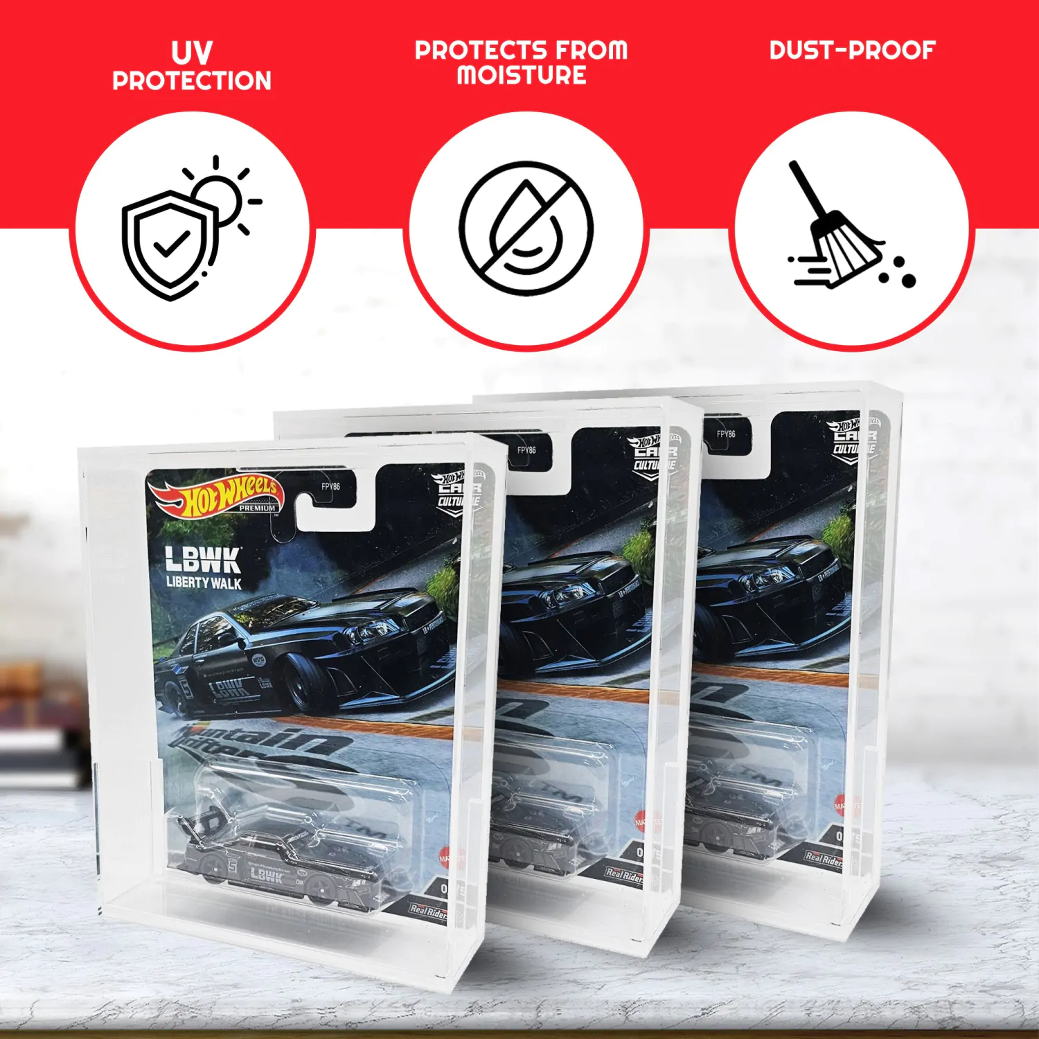 Hot Wheels Premium akrylové puzdro 2-Pack produktová fotografia