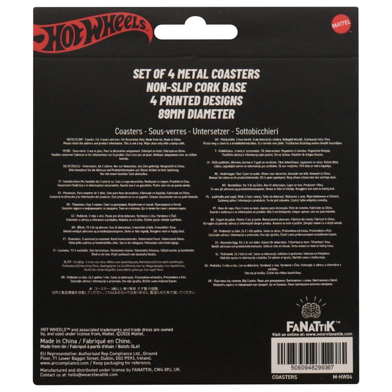 Hot Wheels Coaster, balenie 4 kusov produktová fotografia