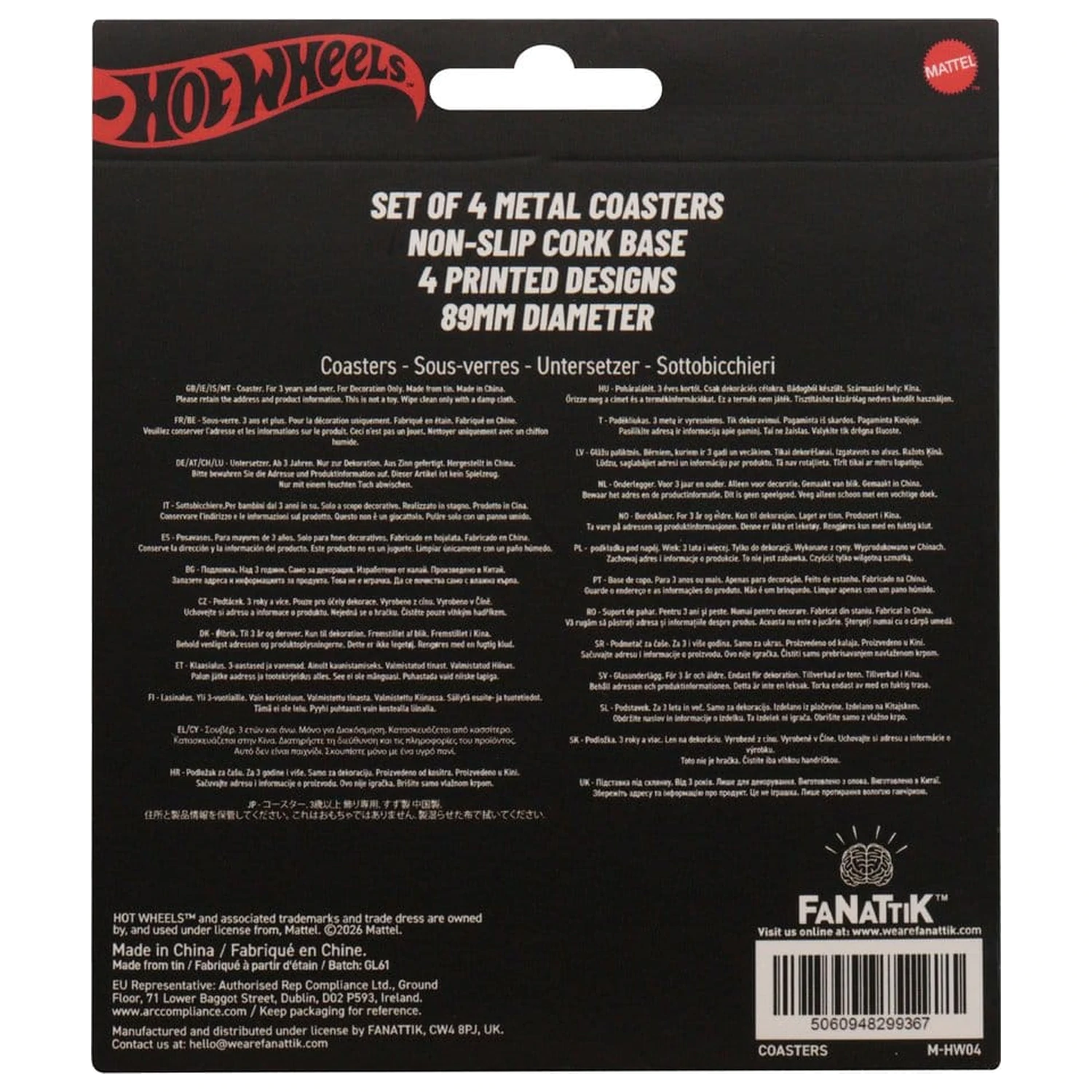 Hot Wheels Coaster, balenie 4 kusov produktová fotografia