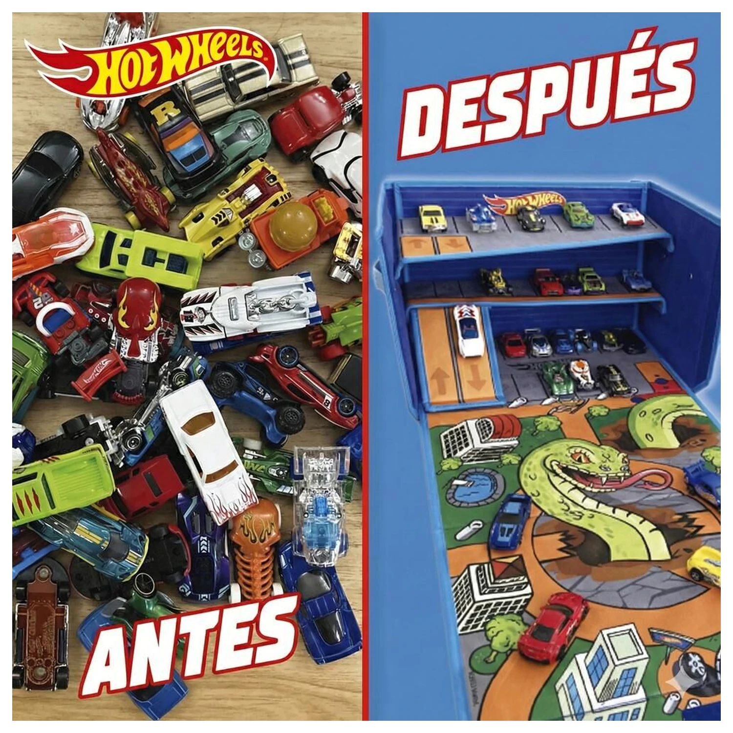 Hot Wheels organizér na autíčka s dráhou a hracou plochou produktová fotografia