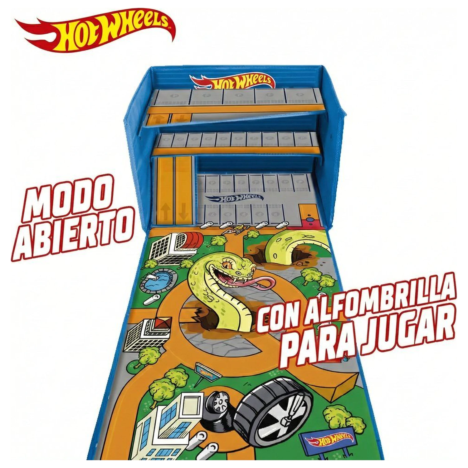 Hot Wheels organizér na autíčka s dráhou a hracou plochou produktová fotografia