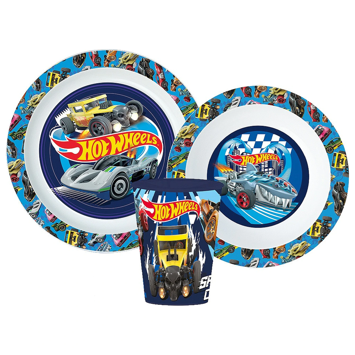 Hot Wheels Blue Fire sada riadu, mikro plastová súprava s 260 ml pohárom produktová fotografia