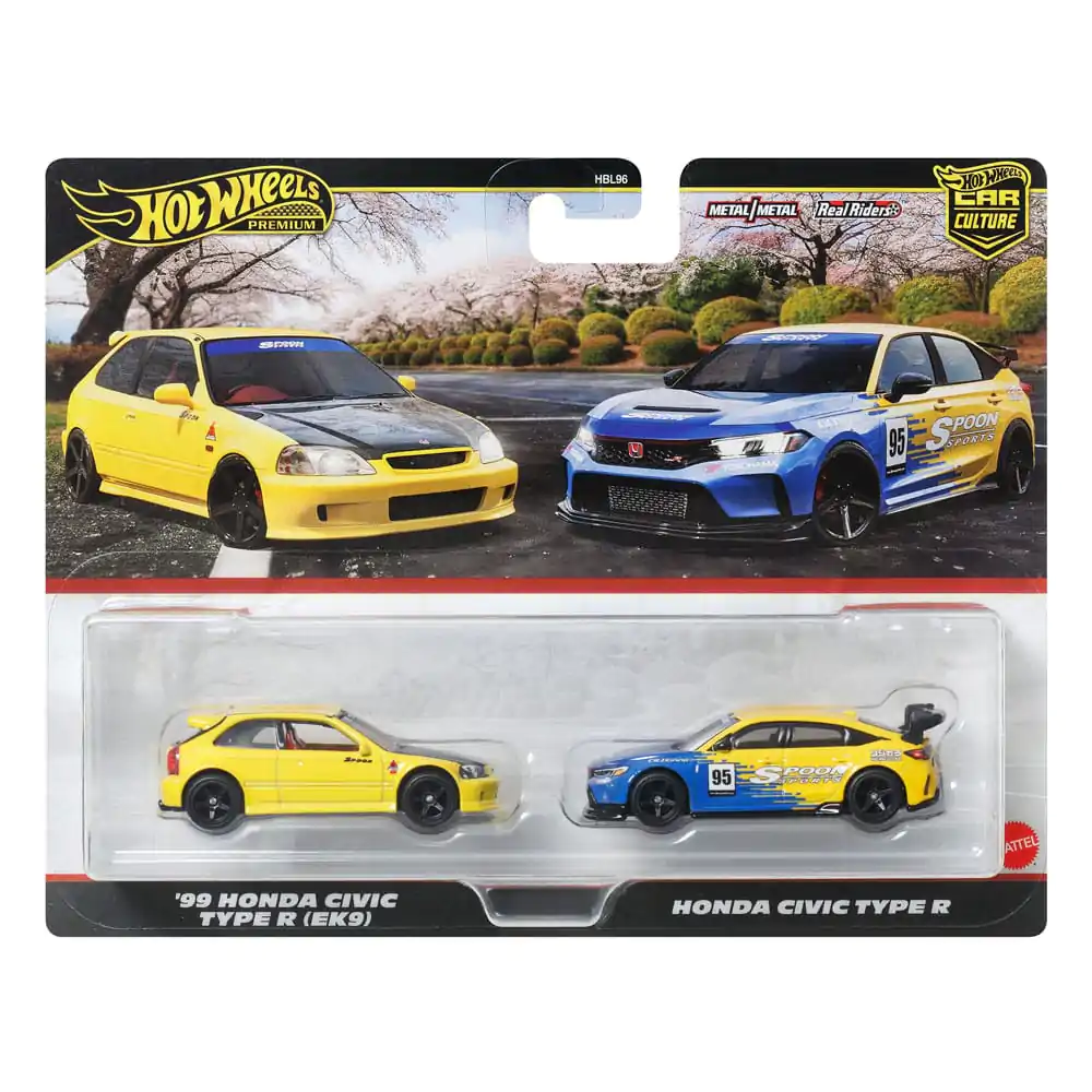 Hot Wheels Premium Car Culture Zberateľské autíčko 2-balenie 1/64 &#039;99 Honda Civic Type R (EK9) &amp; Honda Civic Type R produktová fotografia