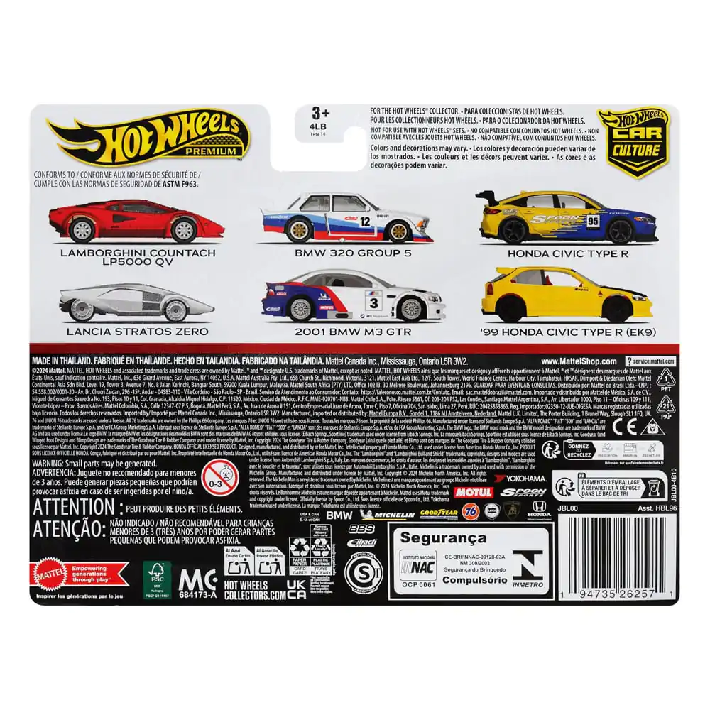 Hot Wheels Premium Car Culture Zberateľské autíčko 2-balenie 1/64 &#039;99 Honda Civic Type R (EK9) &amp; Honda Civic Type R produktová fotografia