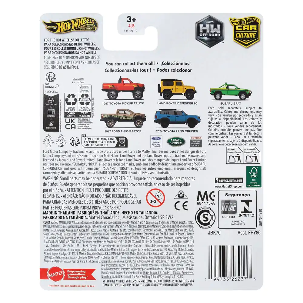 Hot Wheels Premium Car Culture Zberateľský odlievaný model vozidla 1/64 2017 Ford F-150 Raptor produktová fotografia
