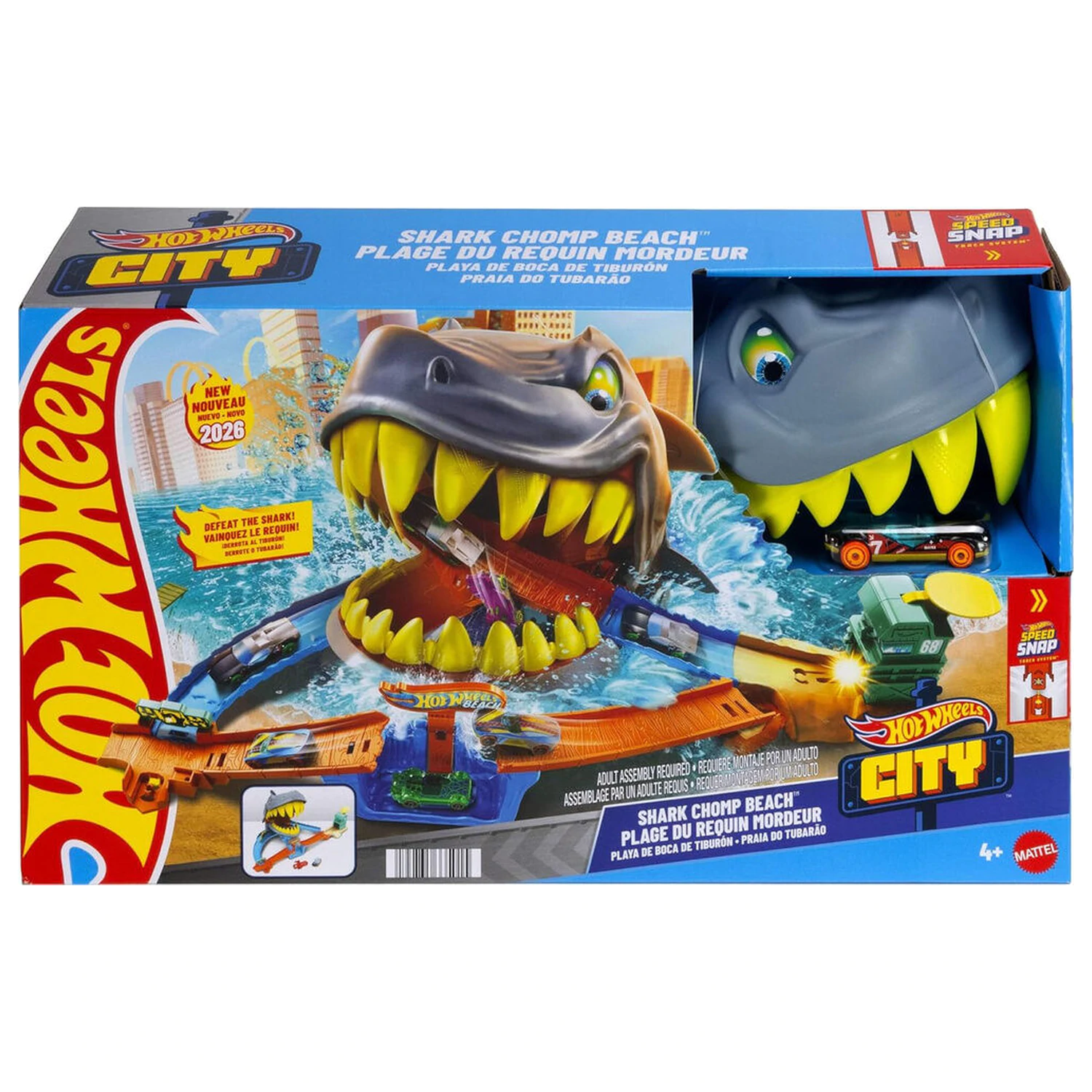 Hot Wheels City Shark Chomp Beach herná súprava produktová fotografia