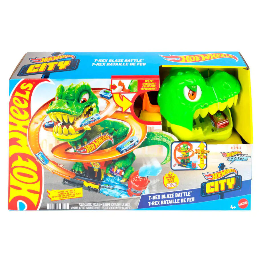 Hot Wheels City T-Rex Blaze Battle playset produktová fotografia