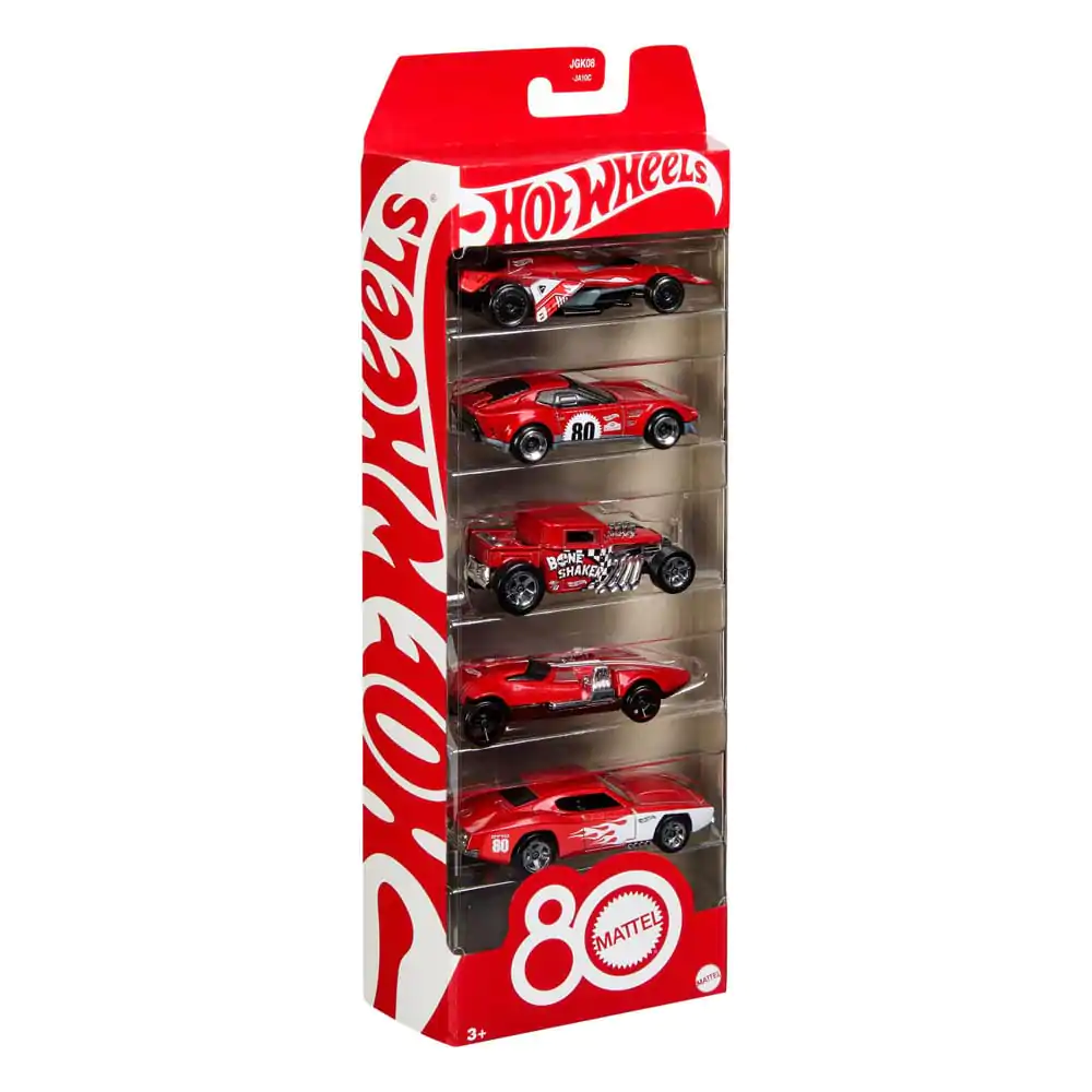 Hot Wheels Diecast Vozidlo 5-balenie 1/64 80. výročie produktová fotografia