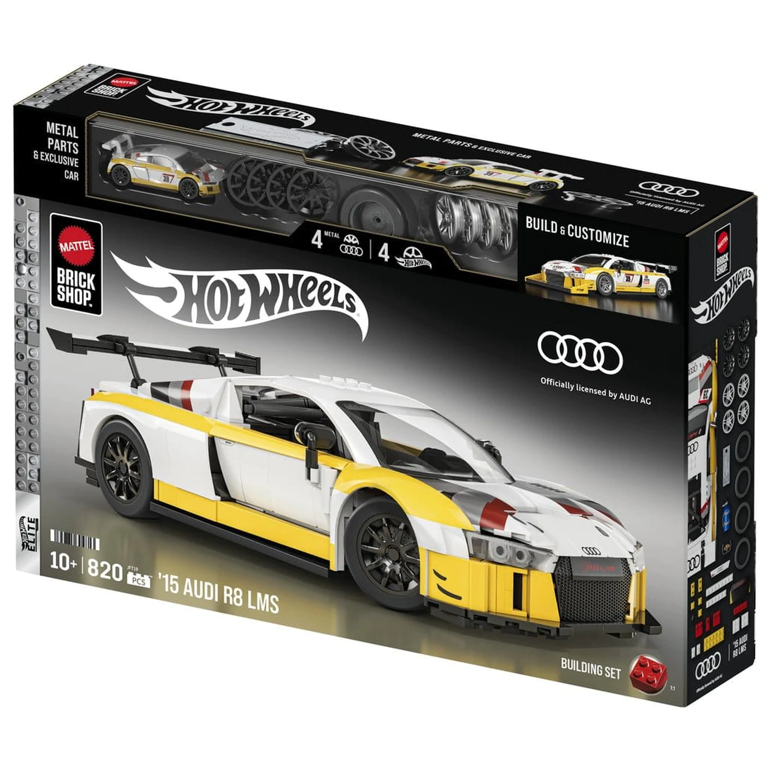 Hot Wheels Elite Mattel Brick Shop Stavebnica 1/16 '15 Audi R8 LMS produktová fotografia