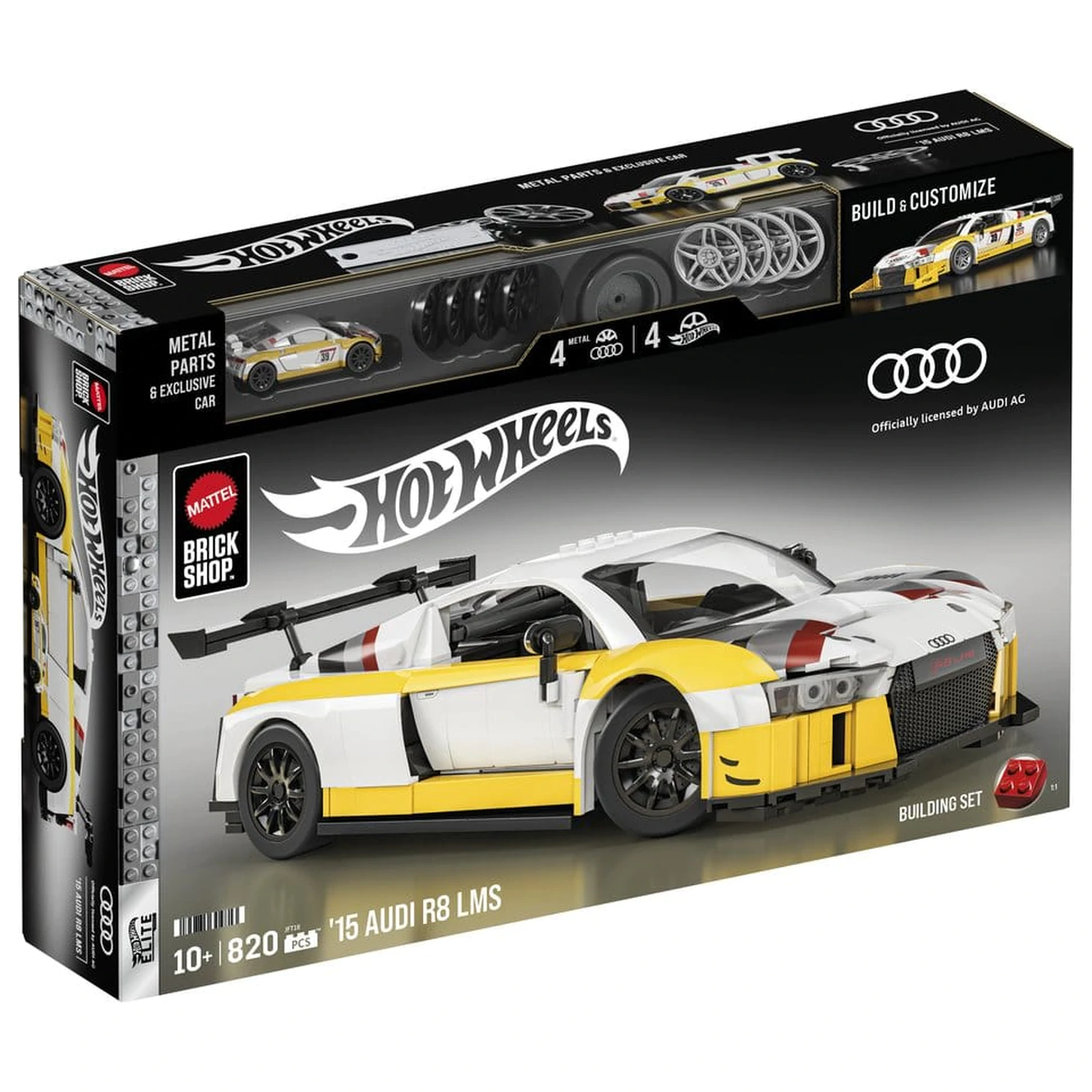 Hot Wheels Elite Mattel Brick Shop Stavebnica 1/16 '15 Audi R8 LMS produktová fotografia