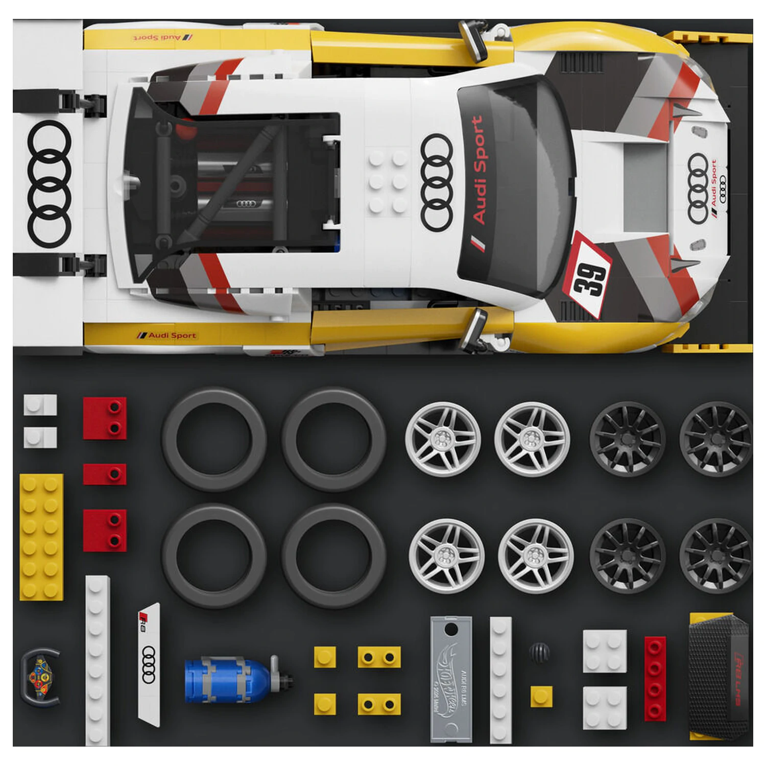 Hot Wheels Elite Mattel Brick Shop Stavebnica 1/16 '15 Audi R8 LMS produktová fotografia