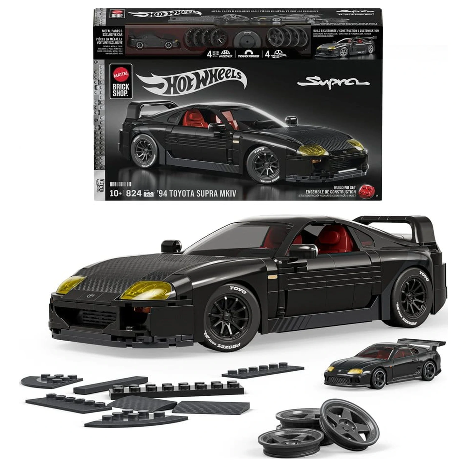 Hot Wheels Elite Mattel Brick Shop Stavebnica 1/16 '94 Toyota Supra MKIV produktová fotografia