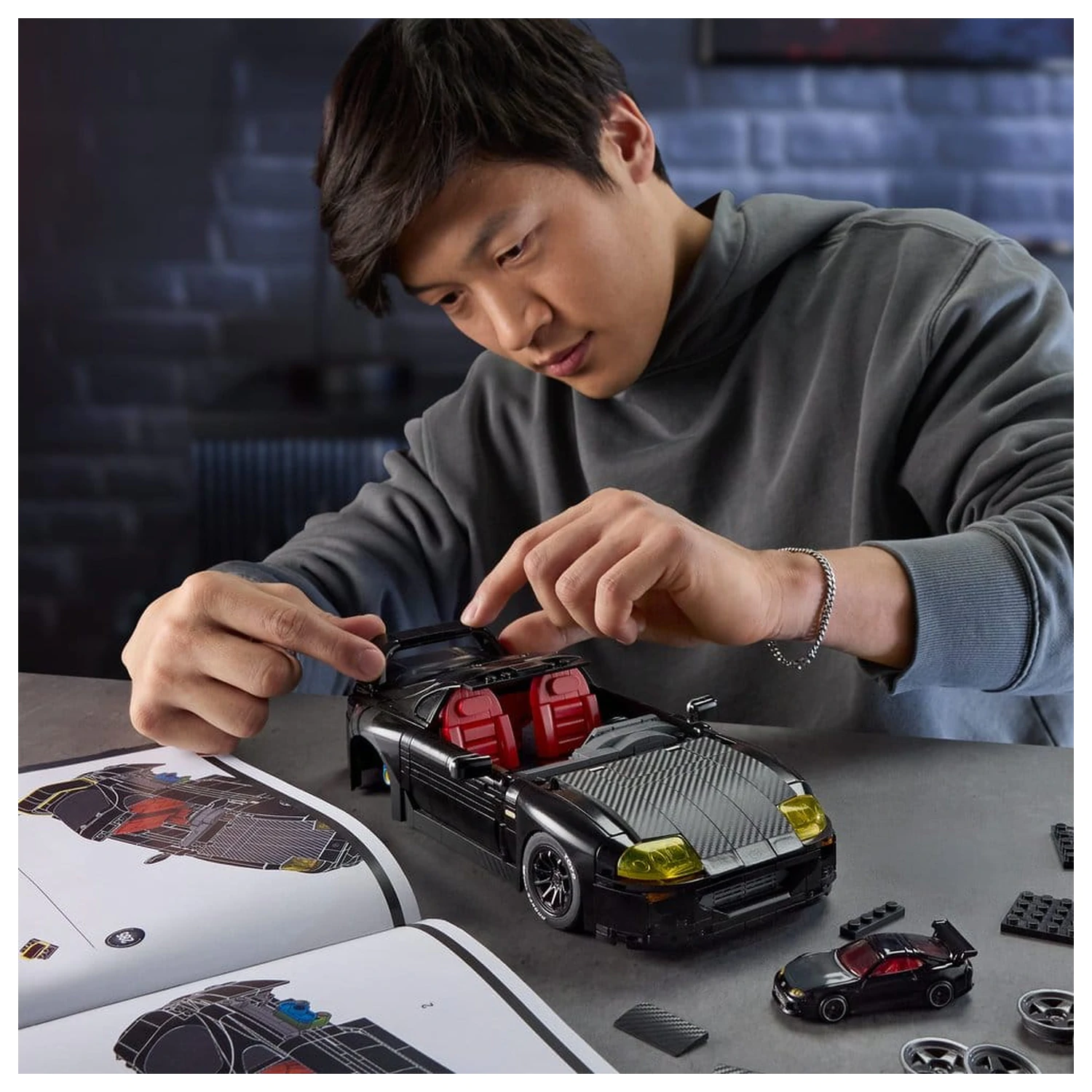 Hot Wheels Elite Mattel Brick Shop Stavebnica 1/16 '94 Toyota Supra MKIV produktová fotografia