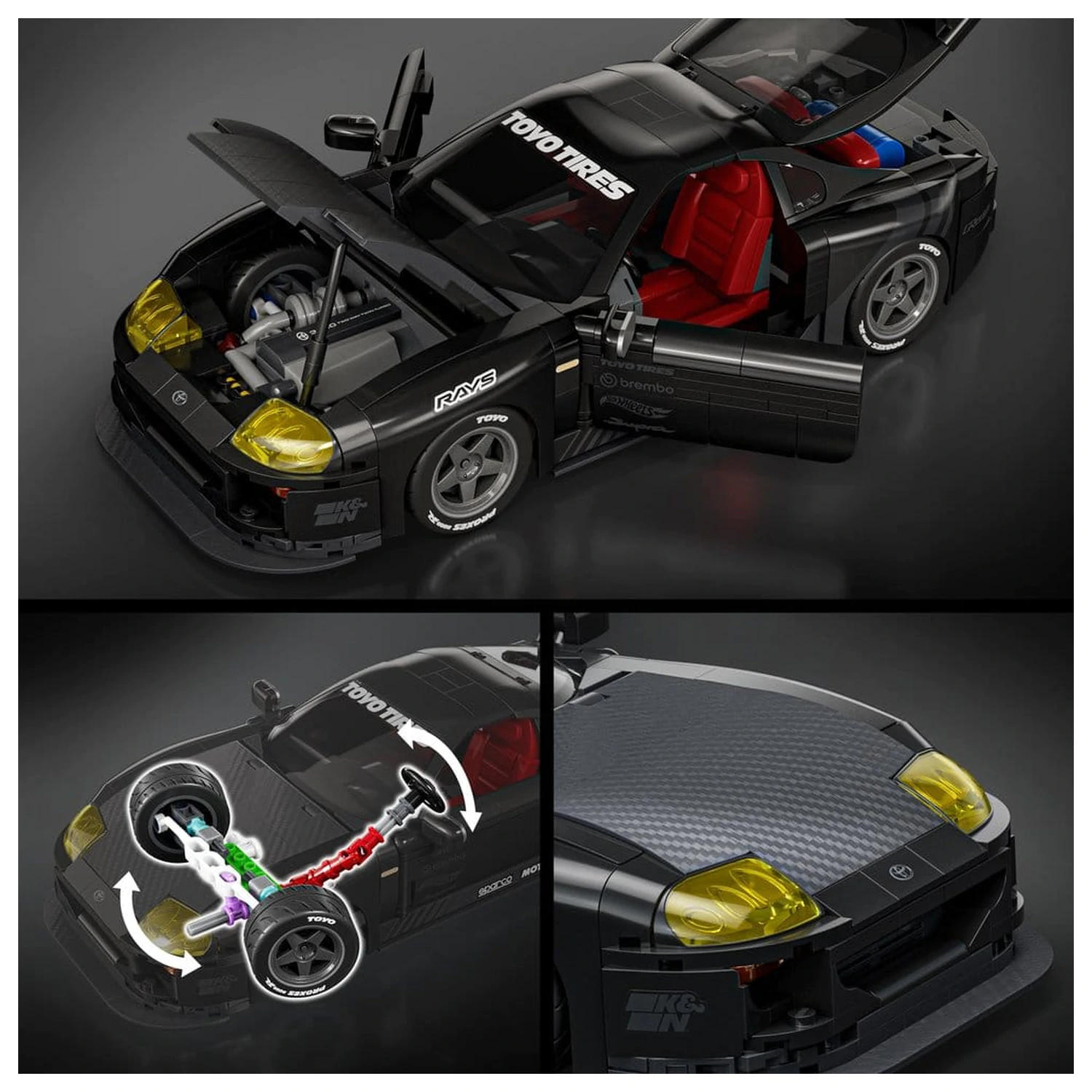 Hot Wheels Elite Mattel Brick Shop Stavebnica 1/16 '94 Toyota Supra MKIV produktová fotografia