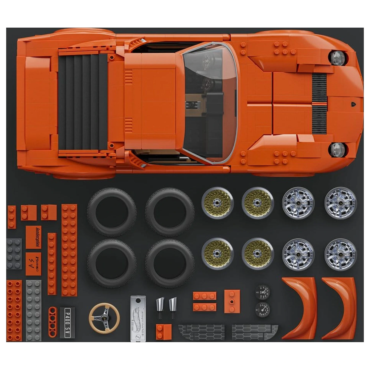 Hot Wheels Premium Mattel Brick Shop Stavebnica 1/12 Lamborghini Miura P400 SV produktová fotografia