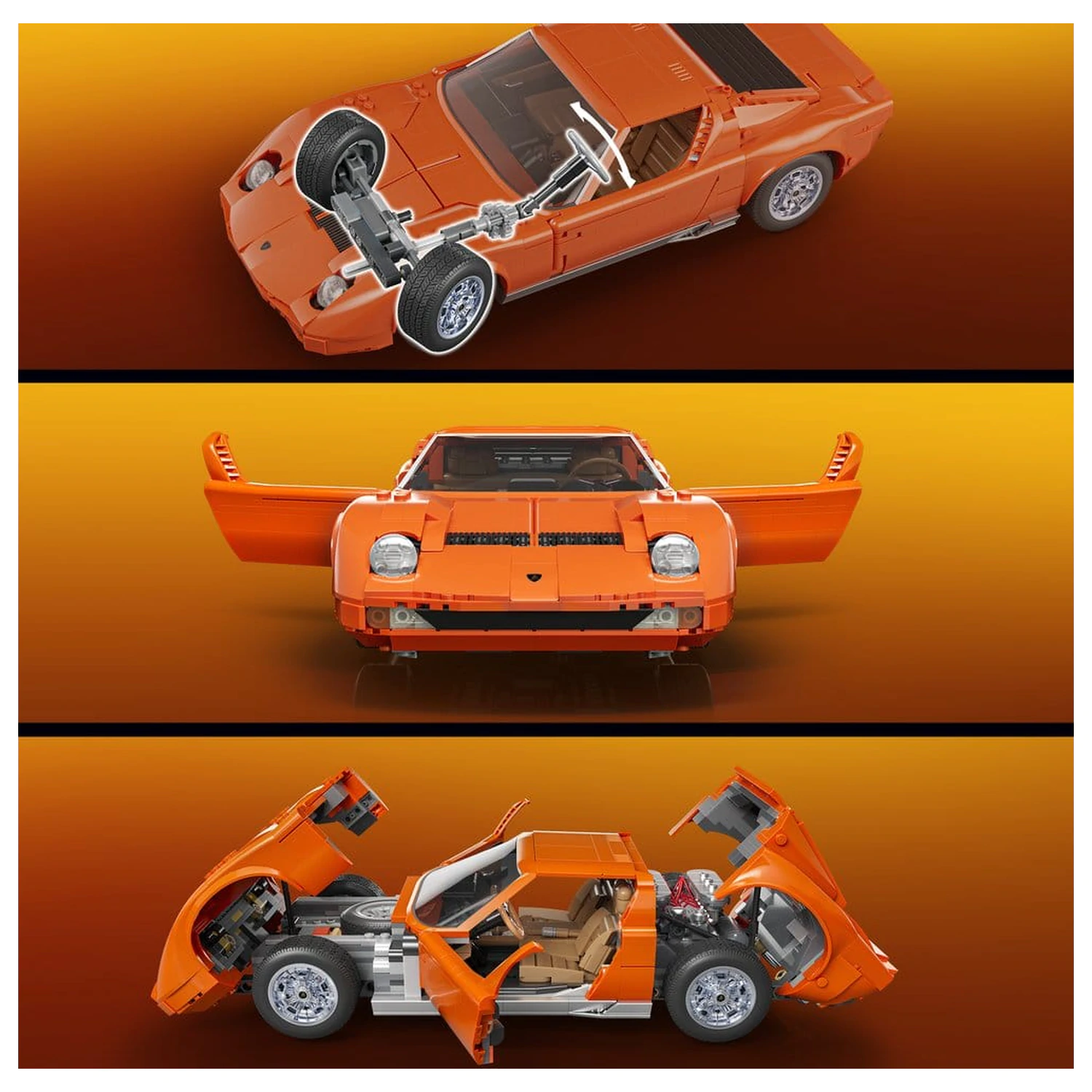 Hot Wheels Premium Mattel Brick Shop Stavebnica 1/12 Lamborghini Miura P400 SV produktová fotografia