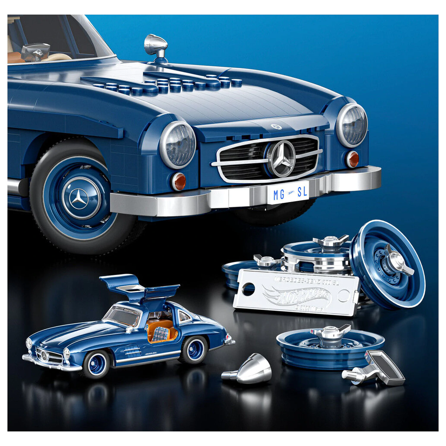 Hot Wheels Mercedes 300SL prémiová stavebnica produktová fotografia