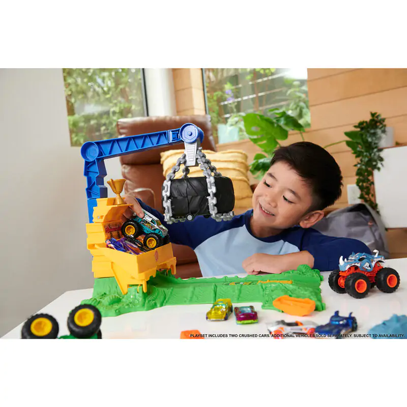 Hot Wheels Monster Trucks Arena Smashers Rhinomite Chargin Challenge – Súprava produktová fotografia
