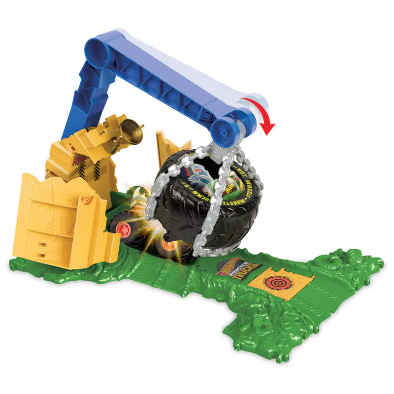 Hot Wheels Monster Trucks Arena Smashers Rhinomite Chargin Challenge – Súprava produktová fotografia