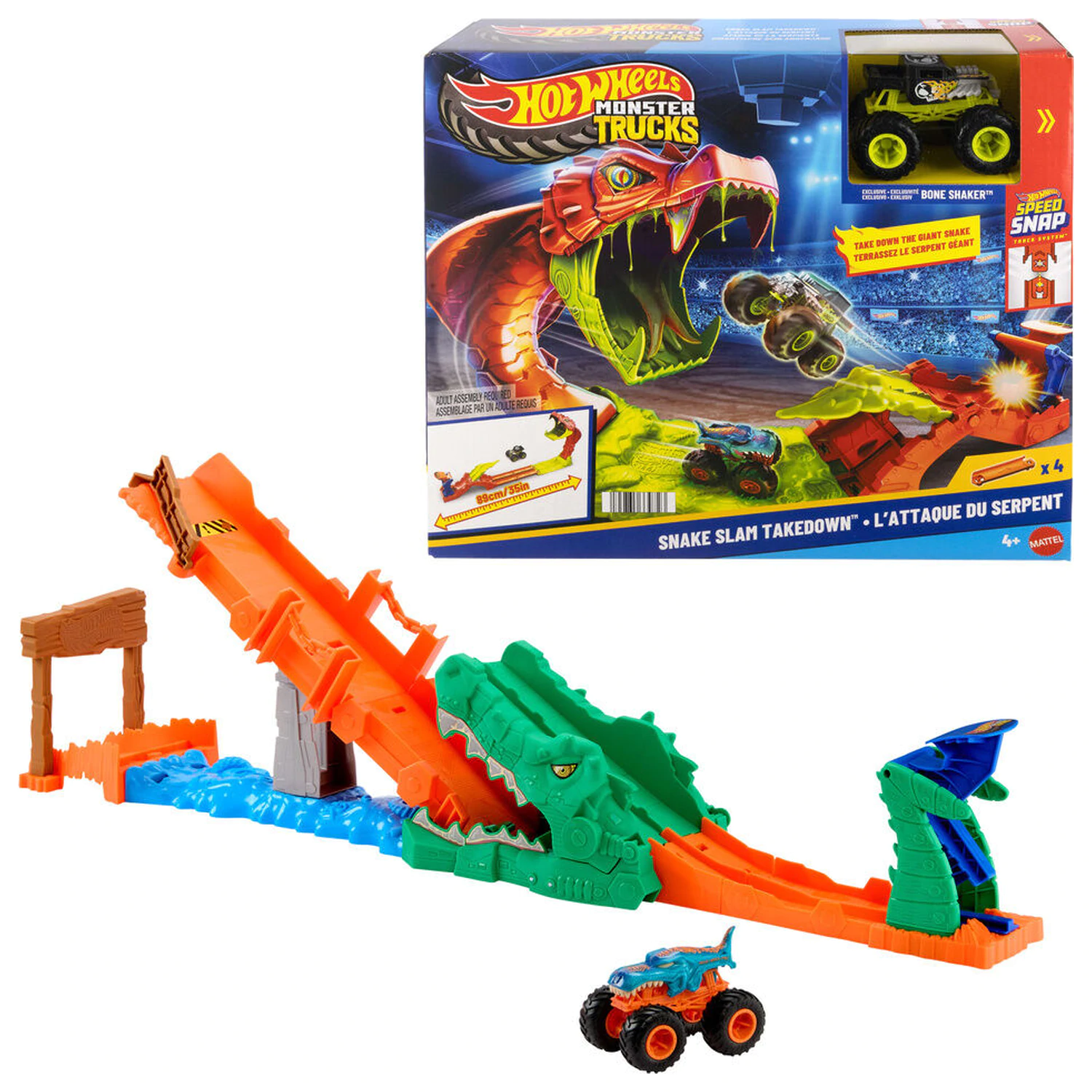 Hot Wheels Monster Trucks Cocodrile Crash Challenge herná súprava produktová fotografia