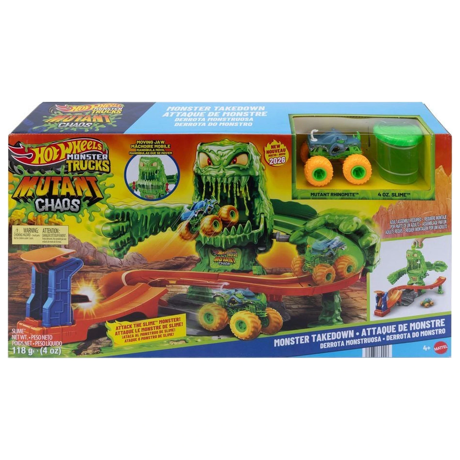 Hot Wheels Monster Trucks Mutant Chaos Monster Takedown hracia súprava produktová fotografia