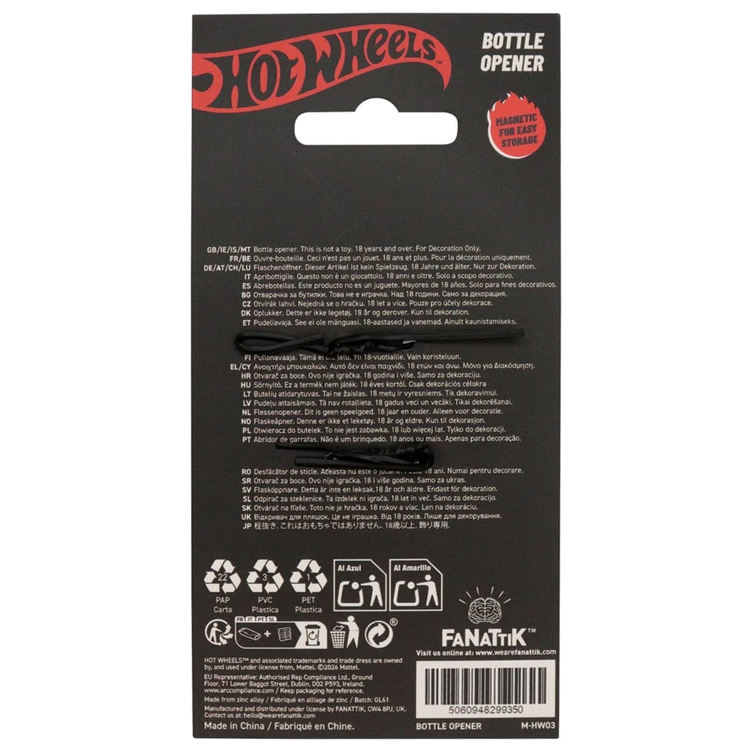 Hot Wheels otvárač na fľaše Piston Magnetic produktová fotografia