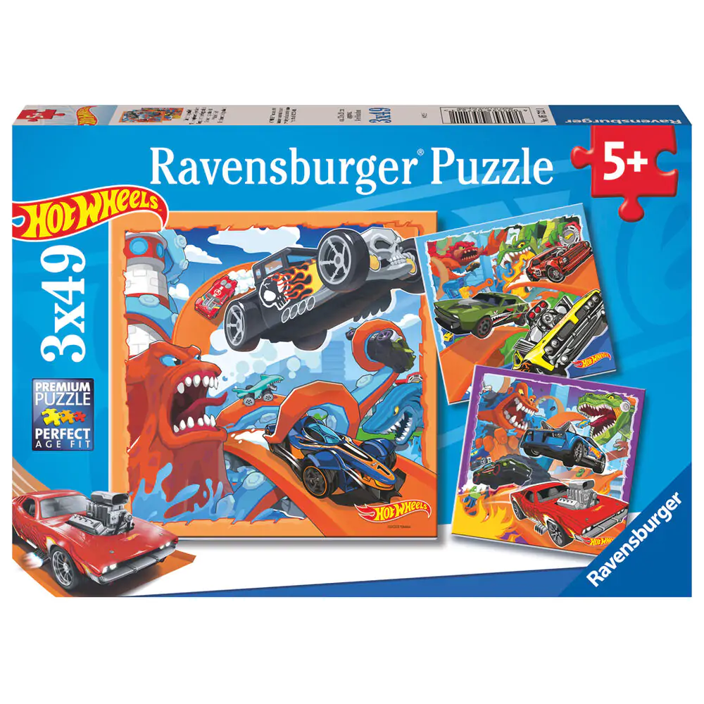Hot Wheels puzzle 3 x 39 dielikov produktová fotografia