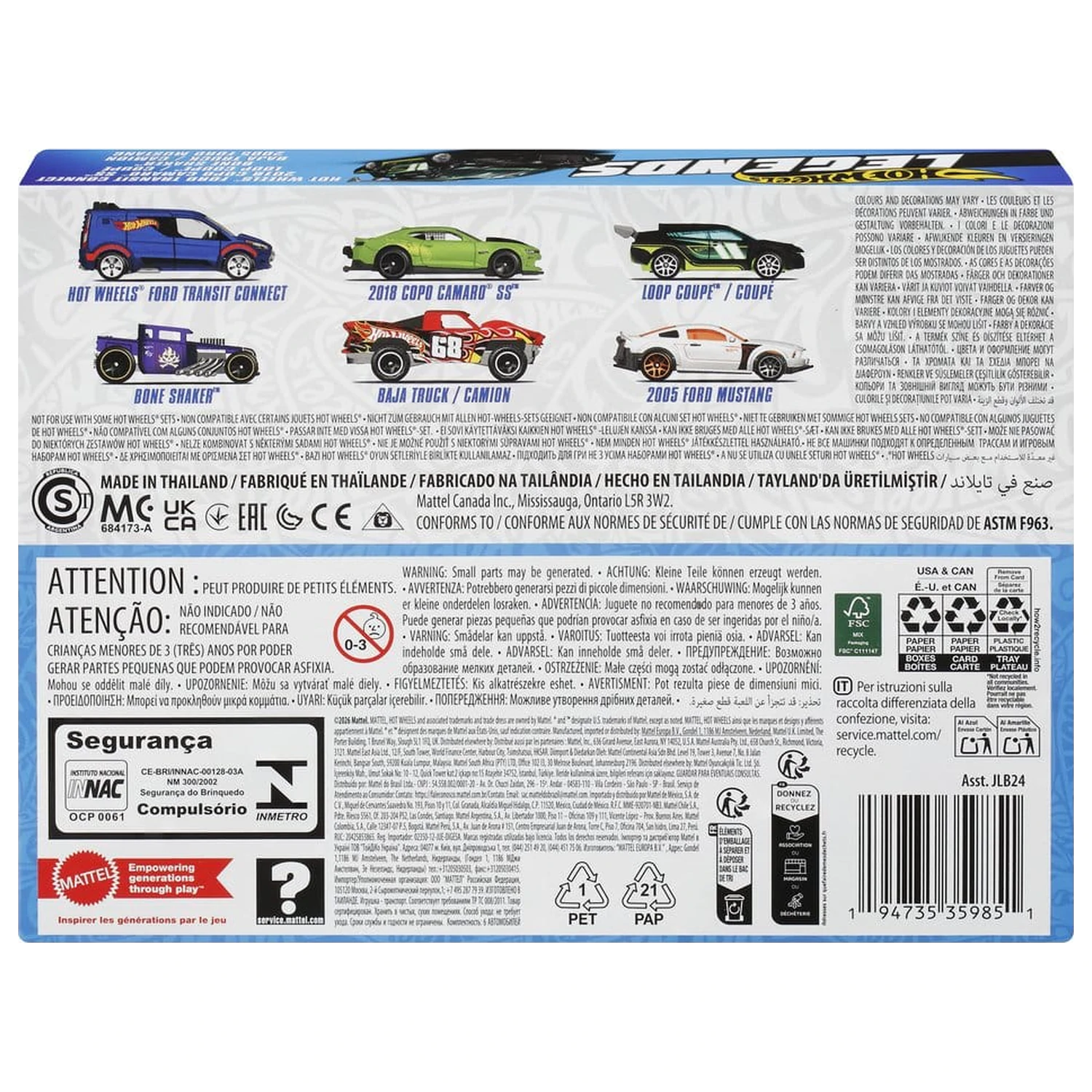 Hot Wheels Silver Series Die-Cast vozidlo, 6-balenie, 1/64 Legends produktová fotografia