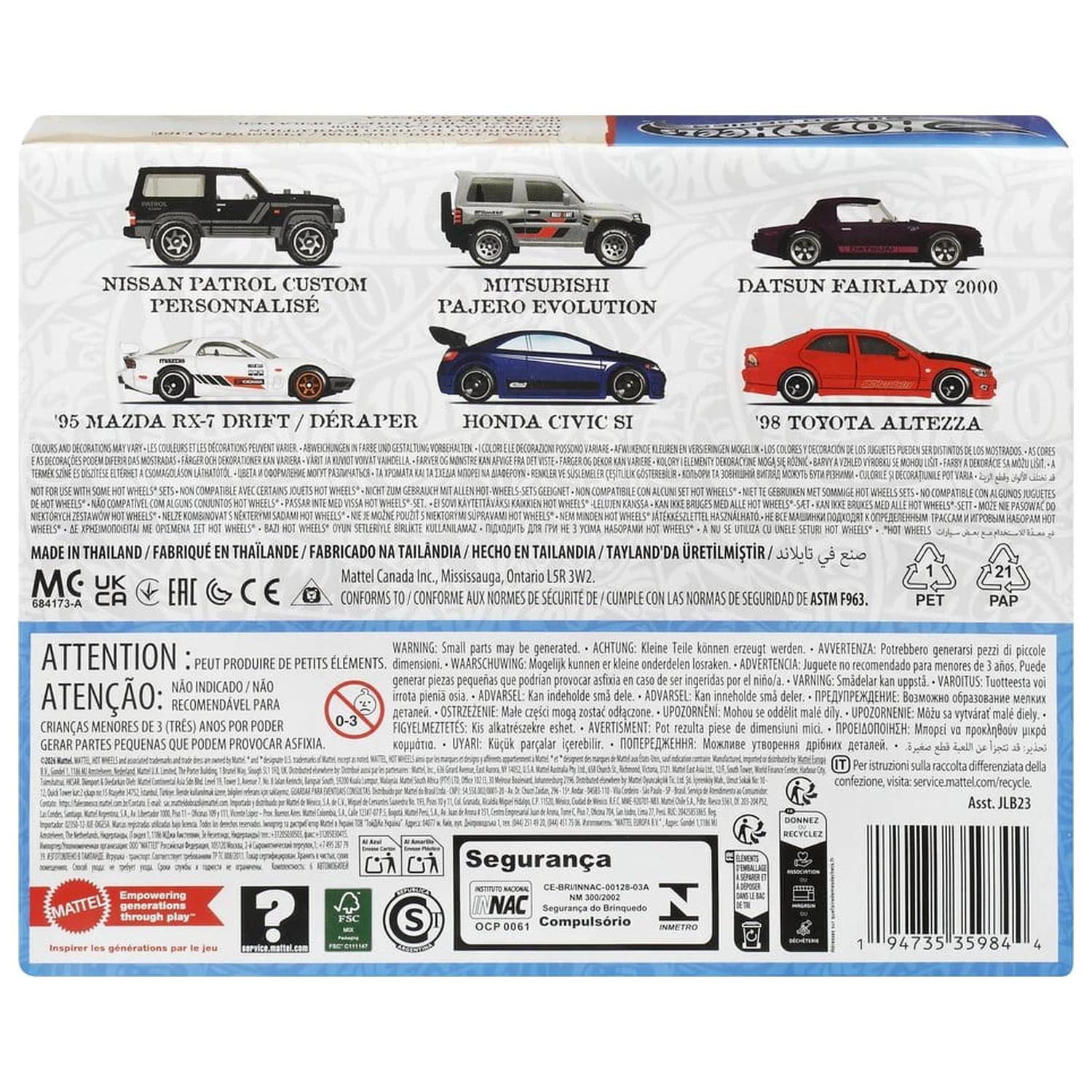 Hot Wheels Silver Series modelové vozidlo 6-balenie 1/64 Streets of Japan produktová fotografia