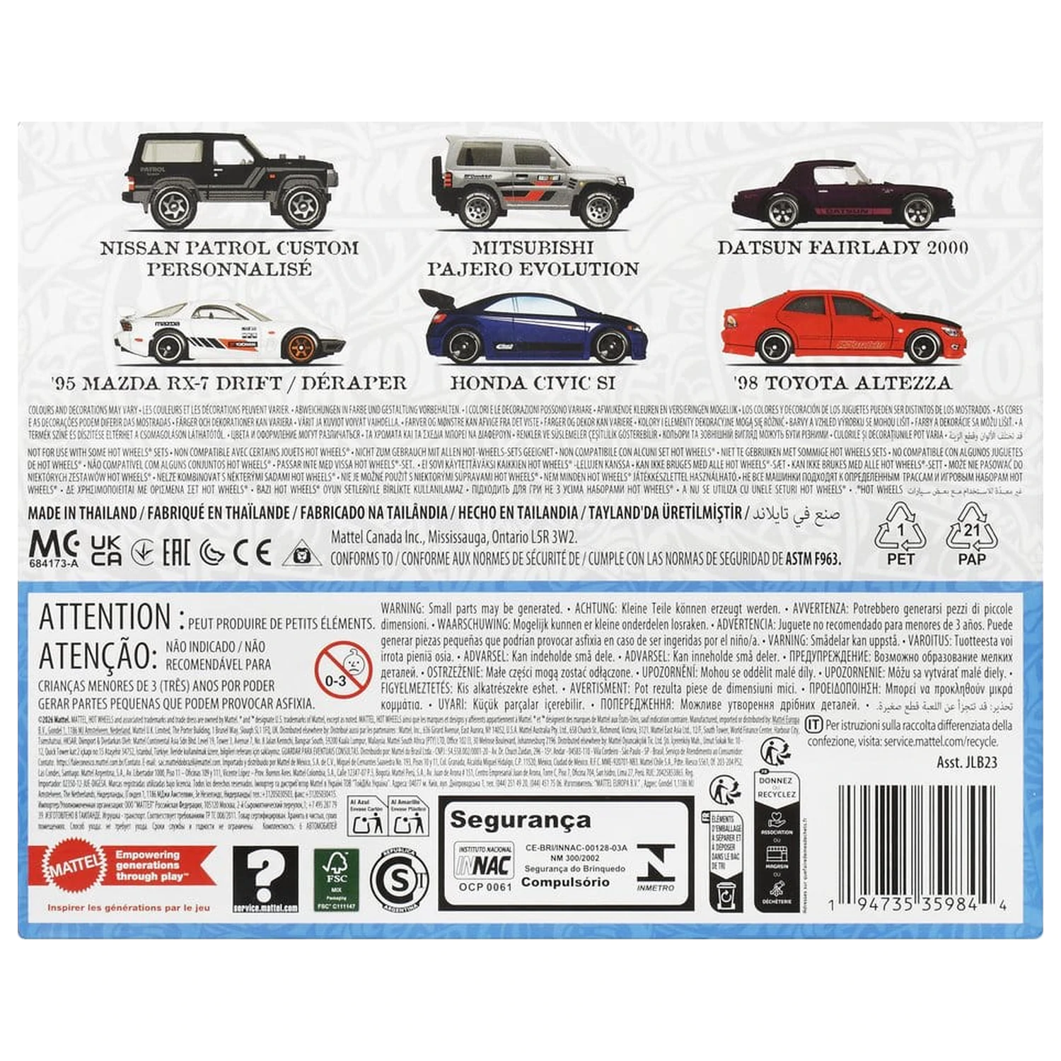Hot Wheels Silver Series modelové vozidlo 6-balenie 1/64 Streets of Japan produktová fotografia