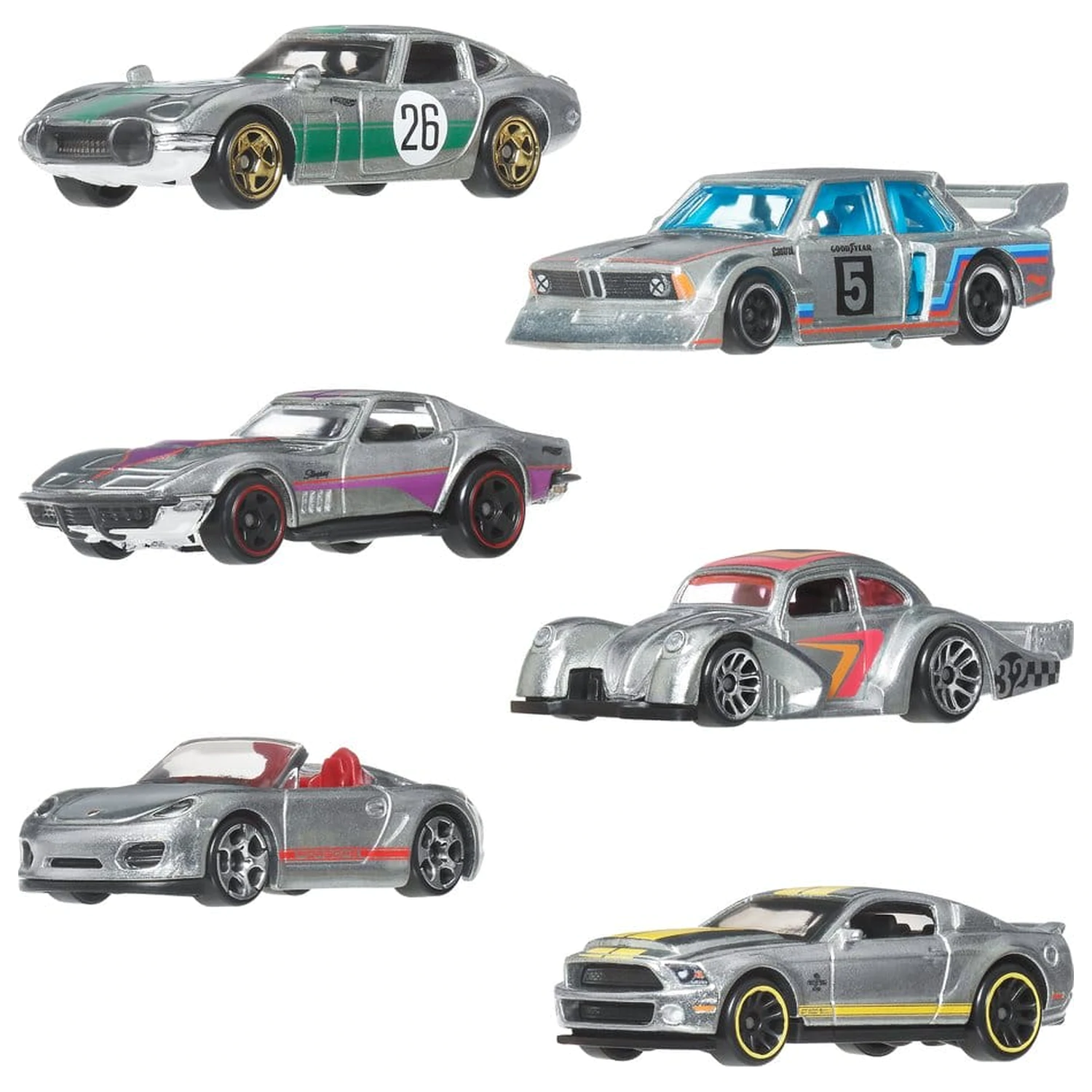 Hot Wheels Silver Series modelové vozidlo 6-balenie 1/64 ZAMAC produktová fotografia