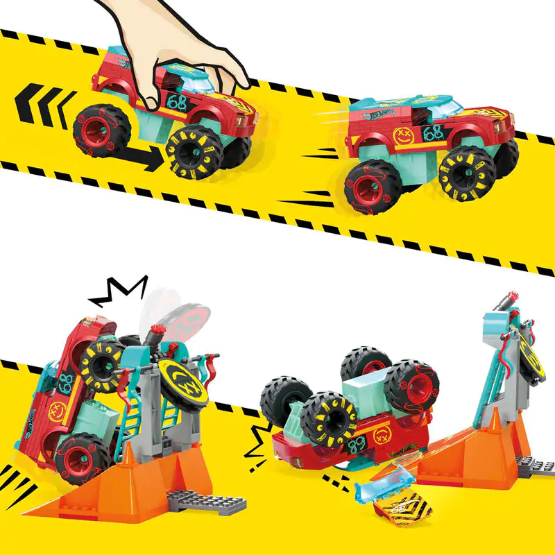 Hot Wheels Smash & Crash Demo Derby Extreme Trick Course MEGA Construx MEGA stavebnica produktová fotografia