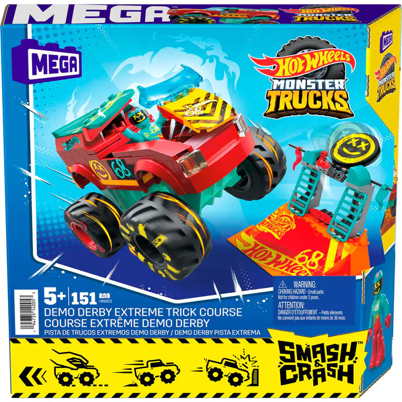 Hot Wheels Smash & Crash Demo Derby Extreme Trick Course MEGA Construx MEGA stavebnica produktová fotografia