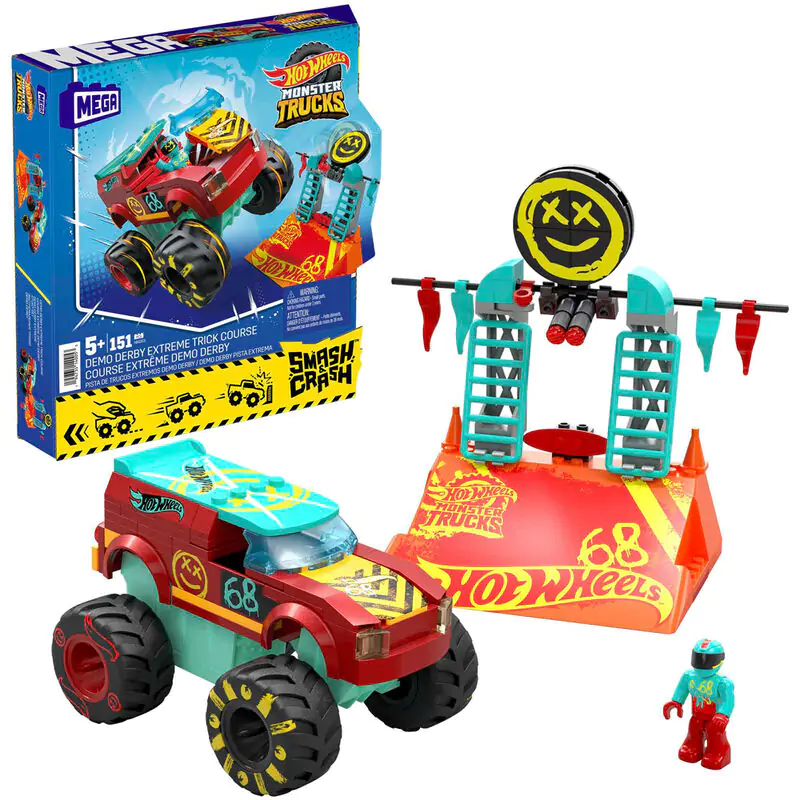 Hot Wheels Smash & Crash Demo Derby Extreme Trick Course MEGA Construx MEGA stavebnica produktová fotografia