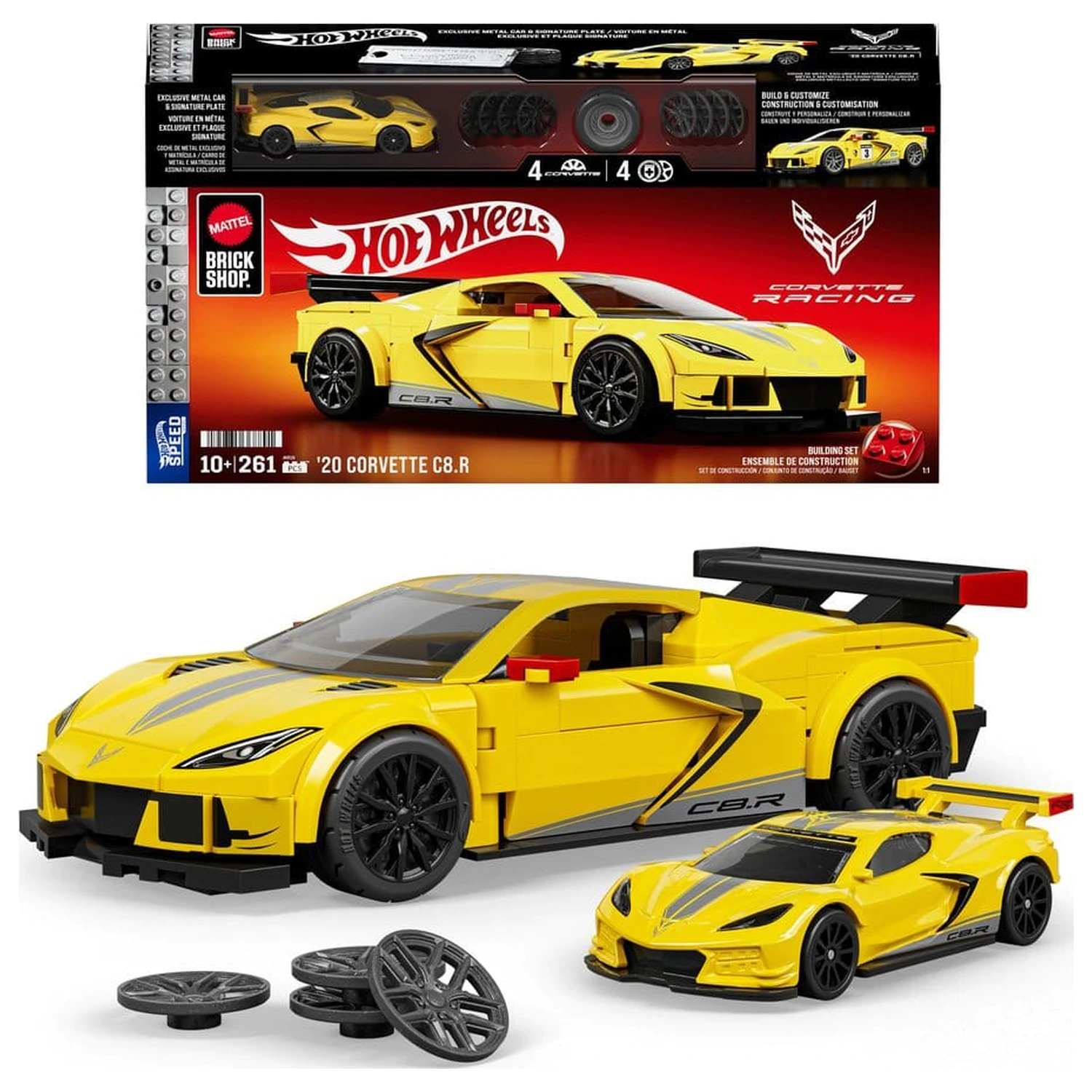 Hot Wheels Speed Mattel Brick Shop Stavebnica 1/32 '20 Corvette C8.R produktová fotografia